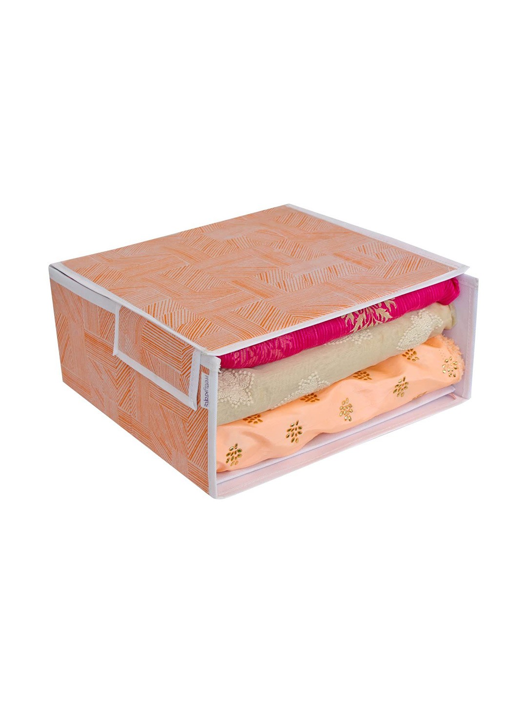 

prettykrafts Orange & White Printed Reusable Multi-Utility Organisers