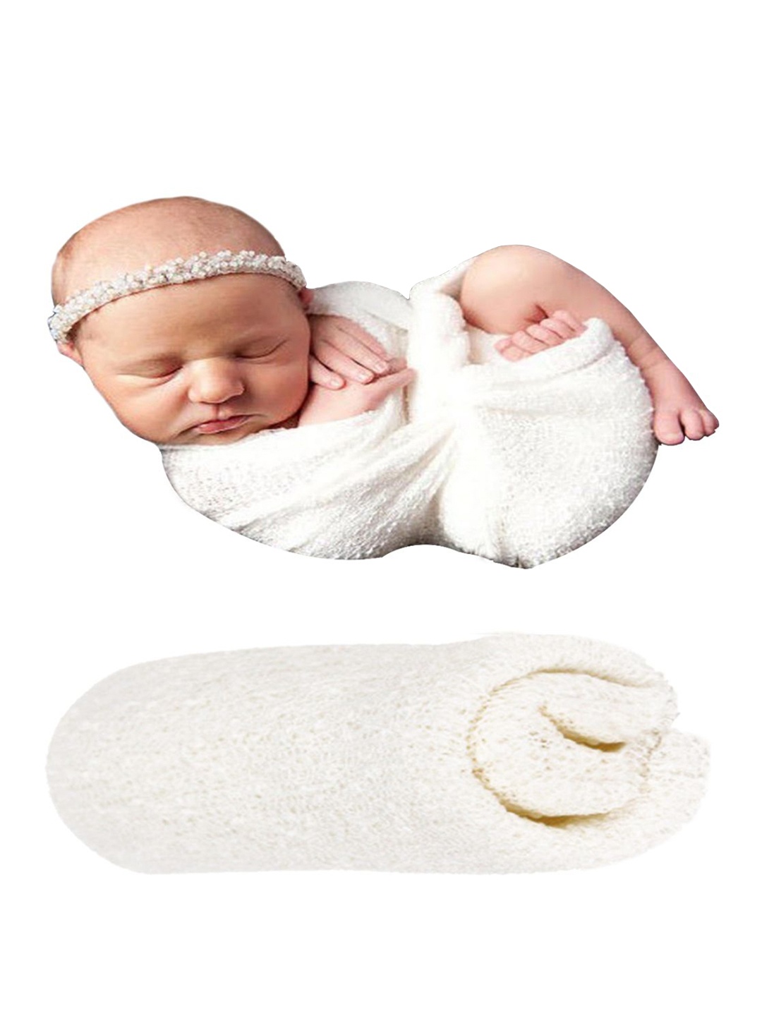 

Babymoon Kids Textured Swaddle Photoshoot Props, White
