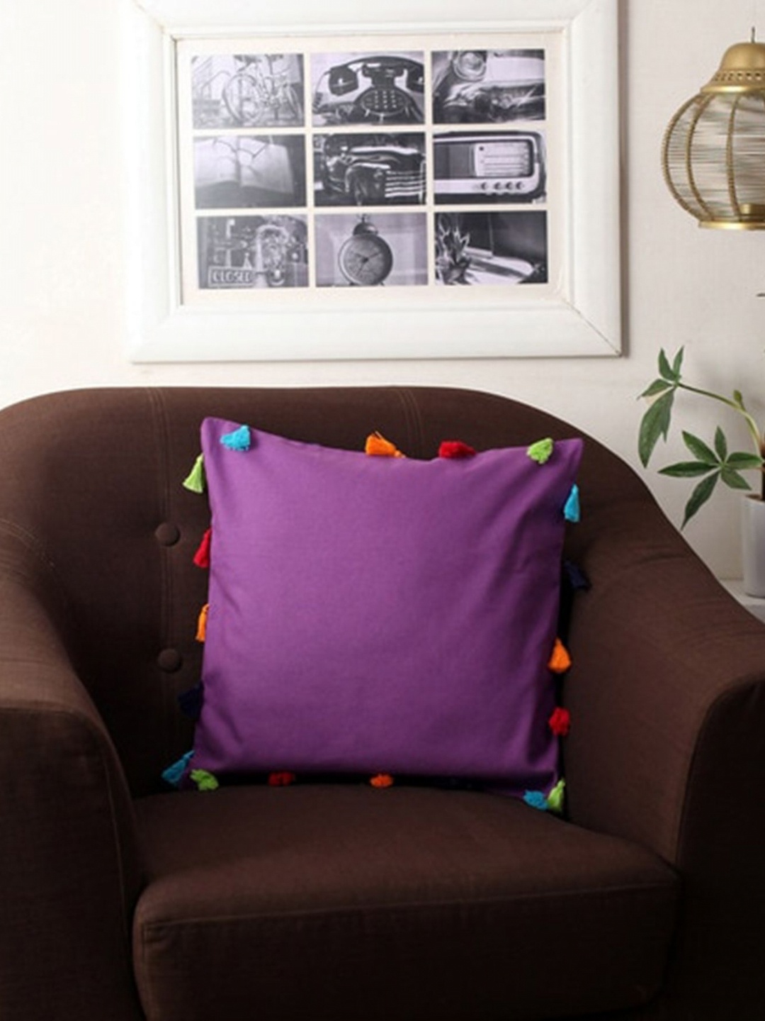 

Lushomes Purple & Blue Square Cushion Covers