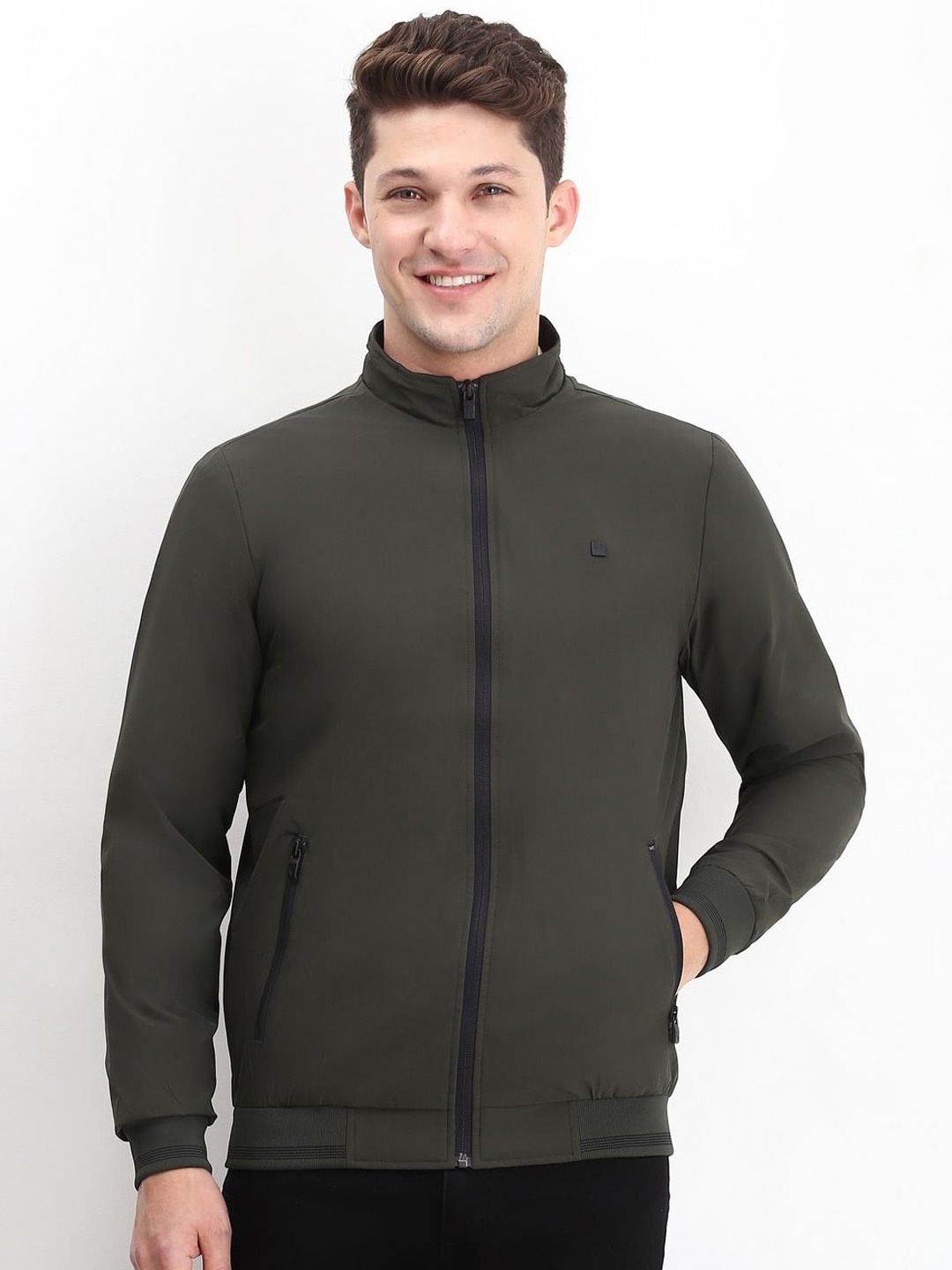 

Allen Solly Men Bomber Jacket, Grey