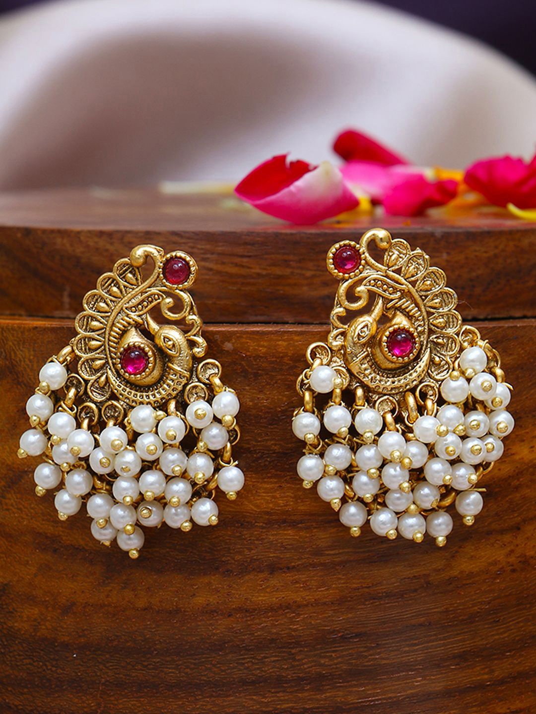 

Anouk White Gold Plated Pearls Drop Earrings