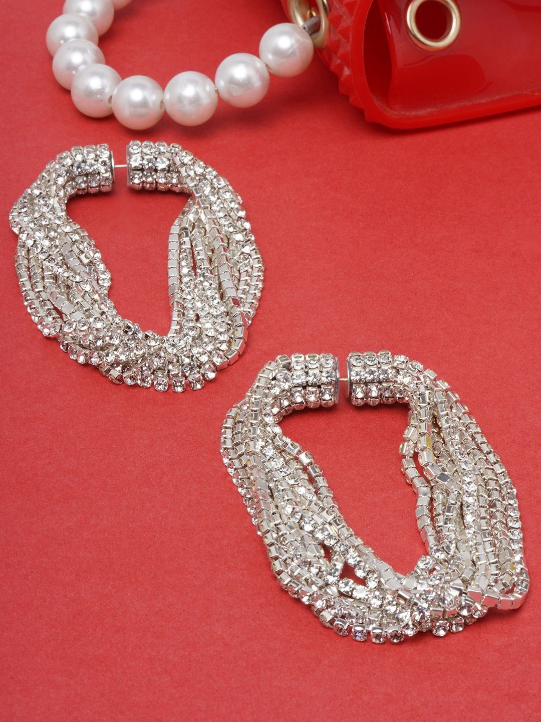 

KPOP Silver-Plated Contemporary Cubic Zirconia Drop Earrings