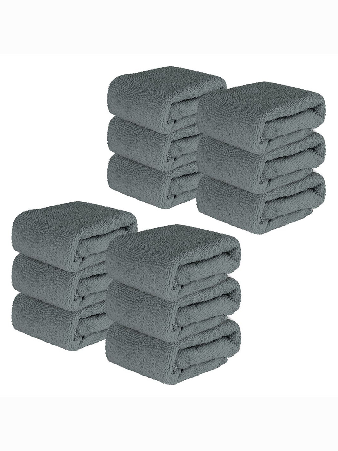 

Kuber Industries Grey 12 Pieces Cotton 250 GSM Face Towels