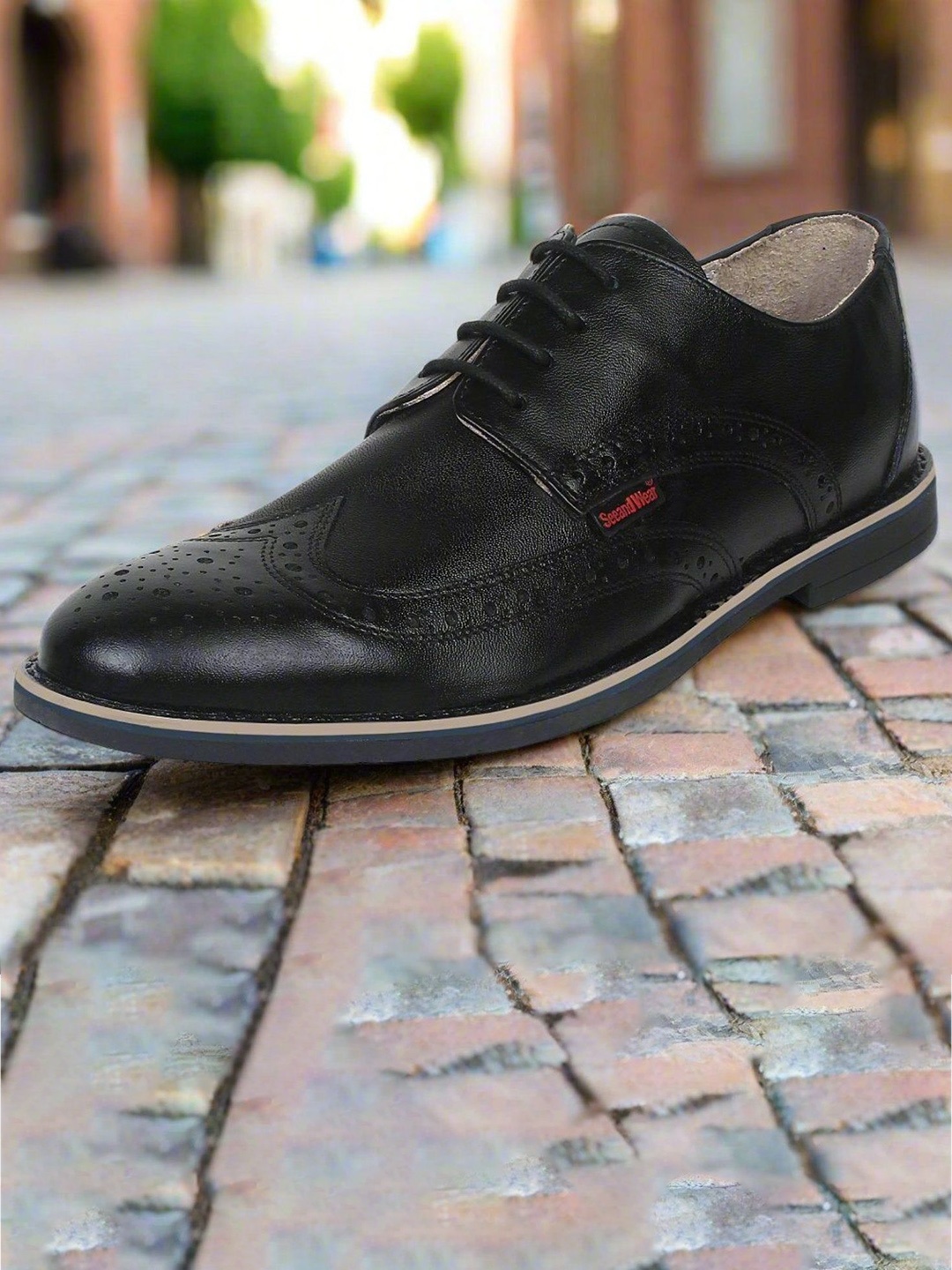 

SeeandWear Men Leather Brogues Formal Shoes, Black