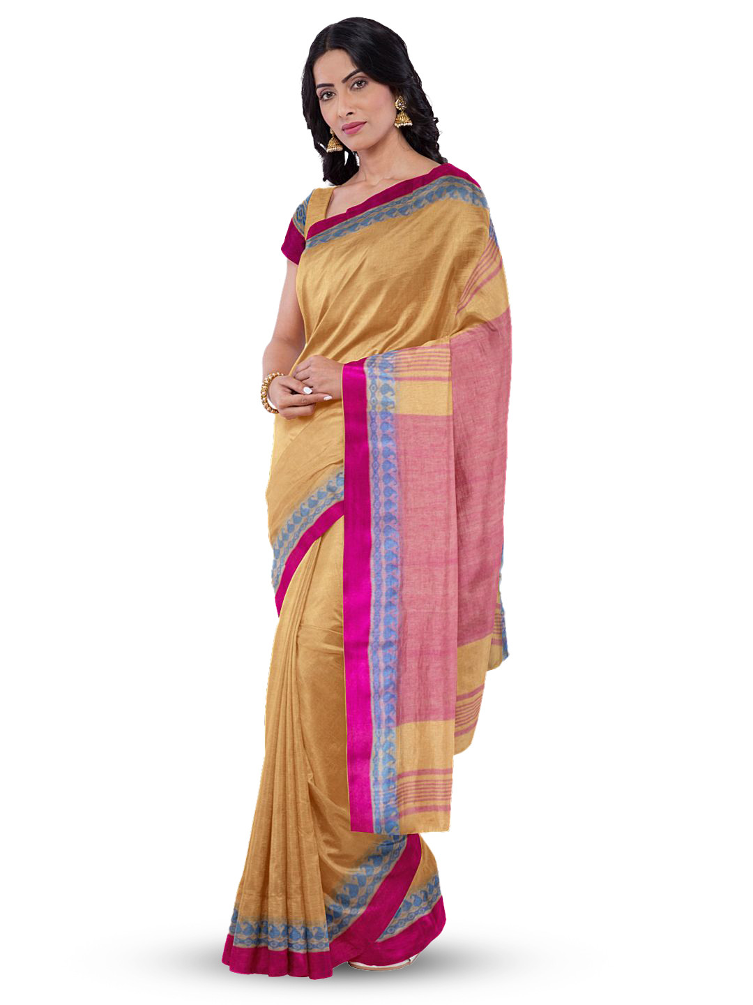 

Avishya Woven Design Pure Cotton Jamdani Saree, Gold