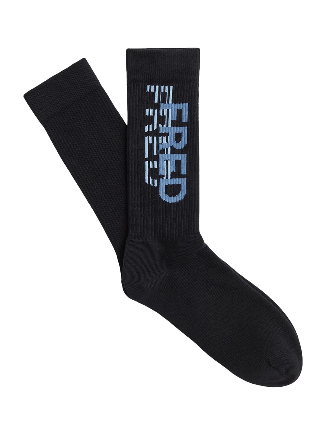 

Fred Perry Men Patterned Calf Length Socks, Black