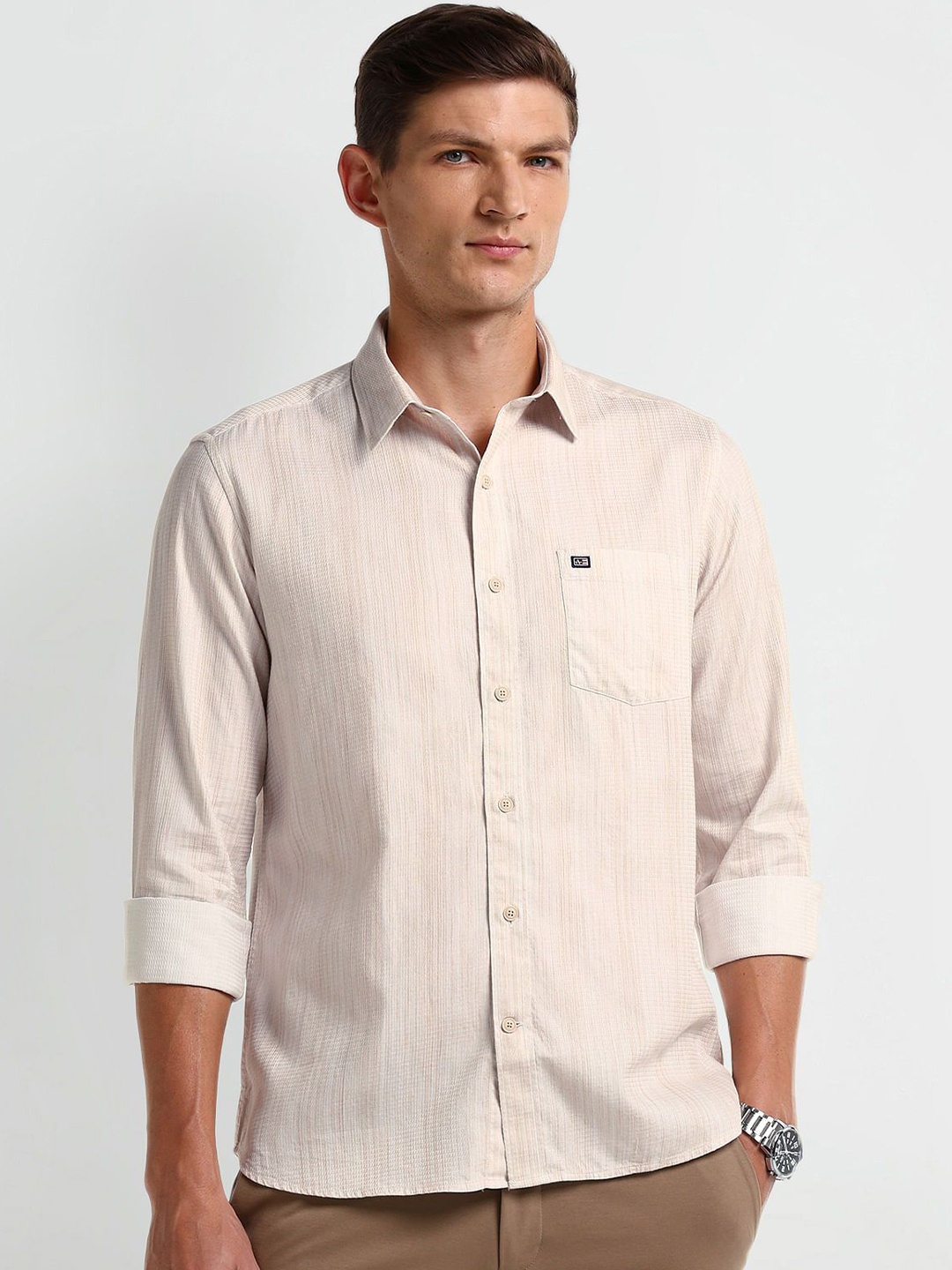 

Arrow Sport Men Slim Fit Opaque Casual Shirt, Beige