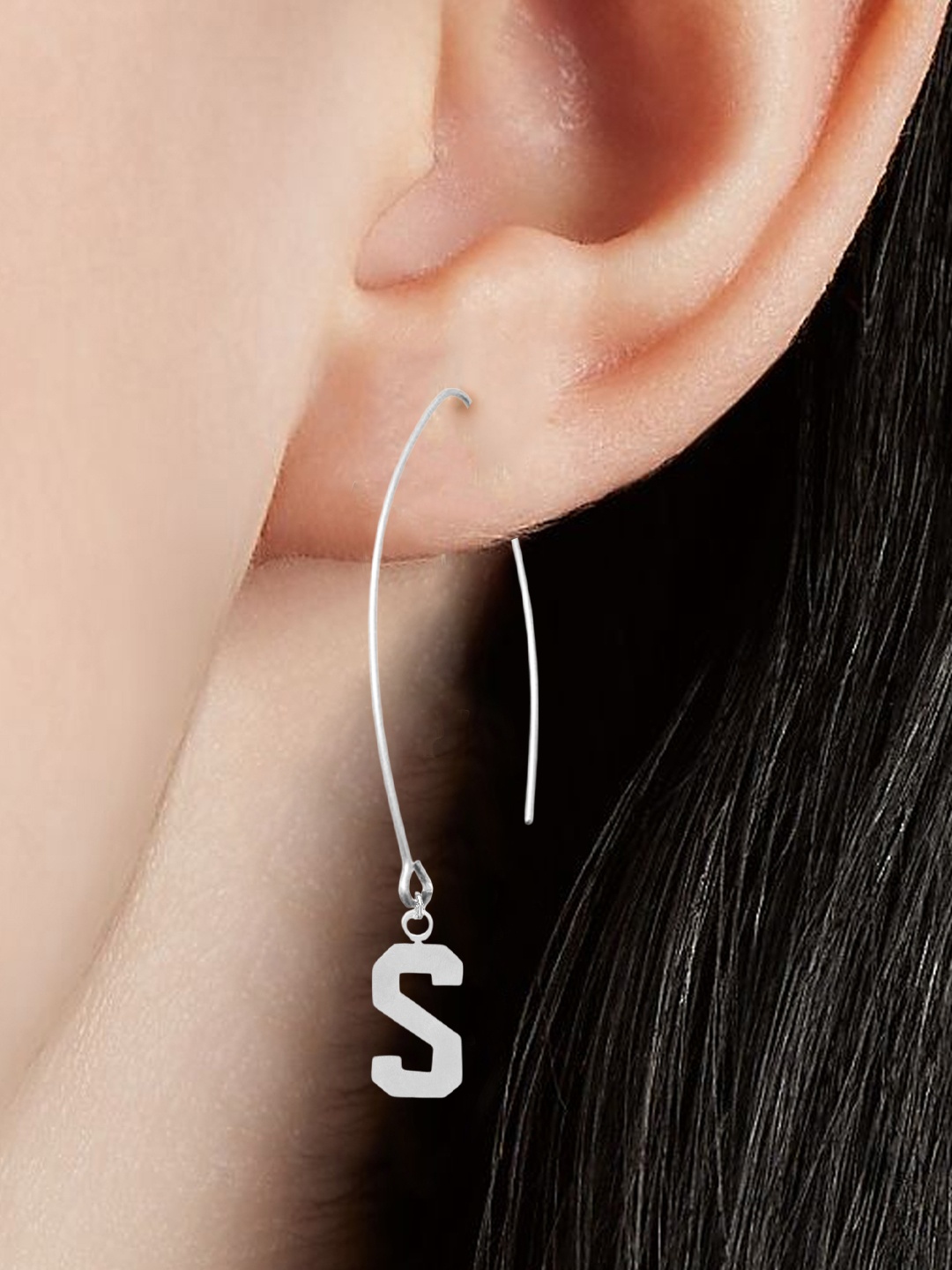 

Sangria 925 Sterling Silver S Alphabet Drop Earrings