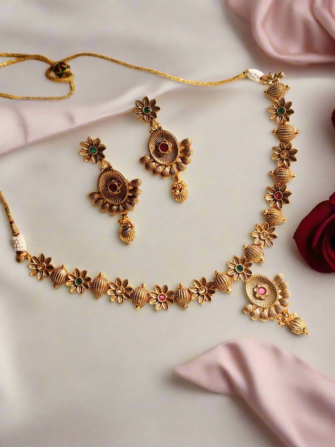 

Anouk Gold-Plated Stone-Studded Jewellery Set