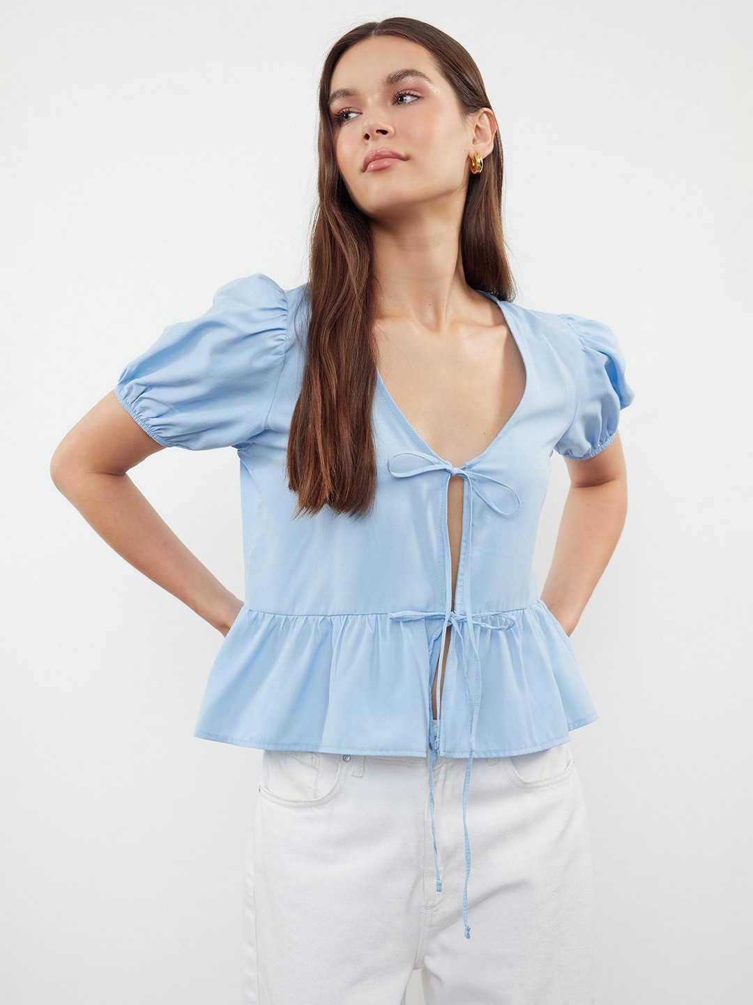 

Trendyol Women Opaque Striped Casual Shirt, Na
