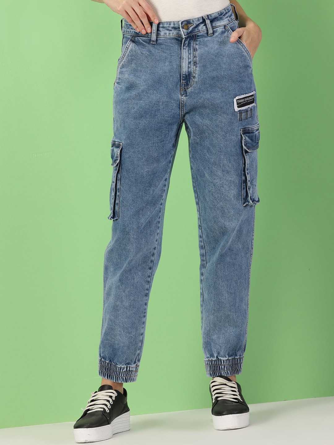

THIRD QUADRANT Women Jean Relaxed Fit High-Rise Stretchable Jeans, Blue