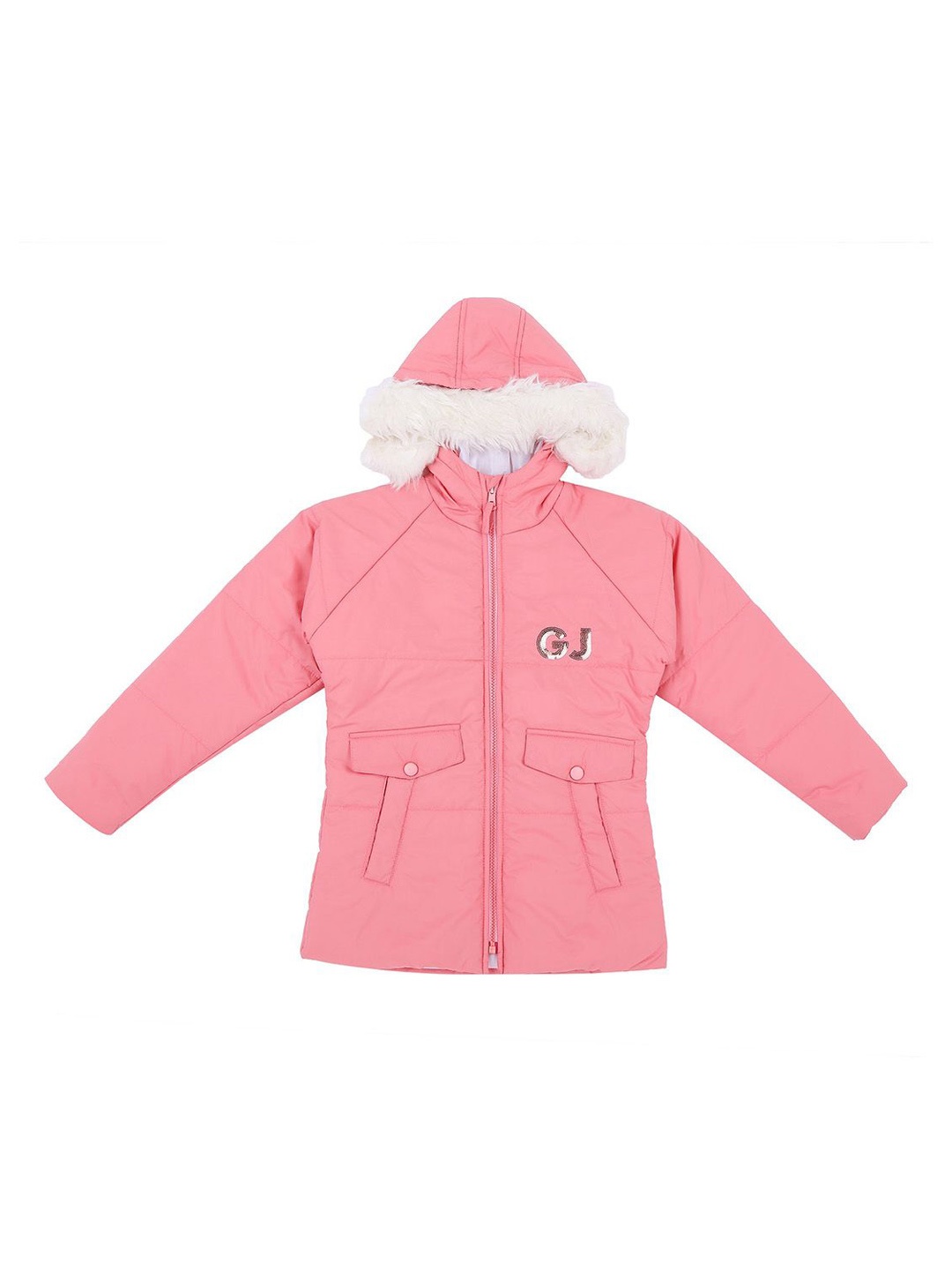

Gini and Jony Girls Printed Hooded Padded Jacket, Pink