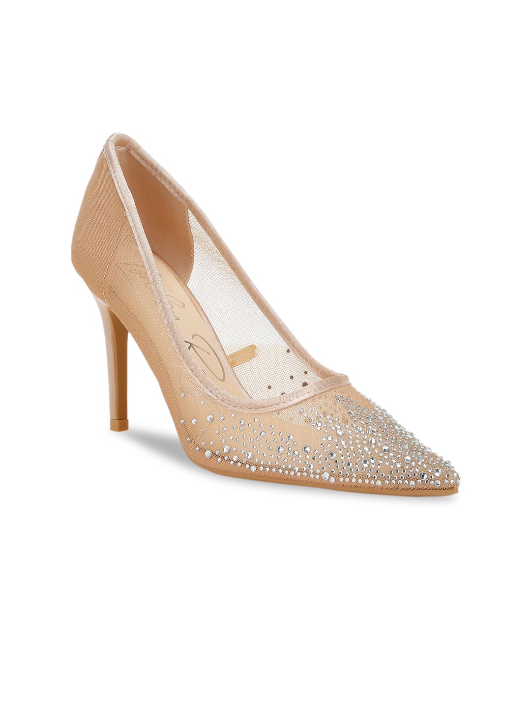 

London Rag Women Stiletto Pumps with Western - Embellished, Beige