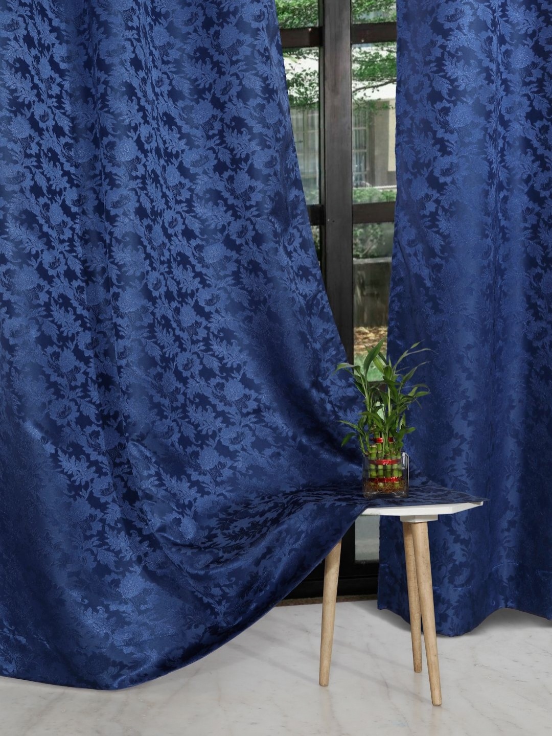 

ROSARA HOME Unisex Navy Blue Curtains and Sheers