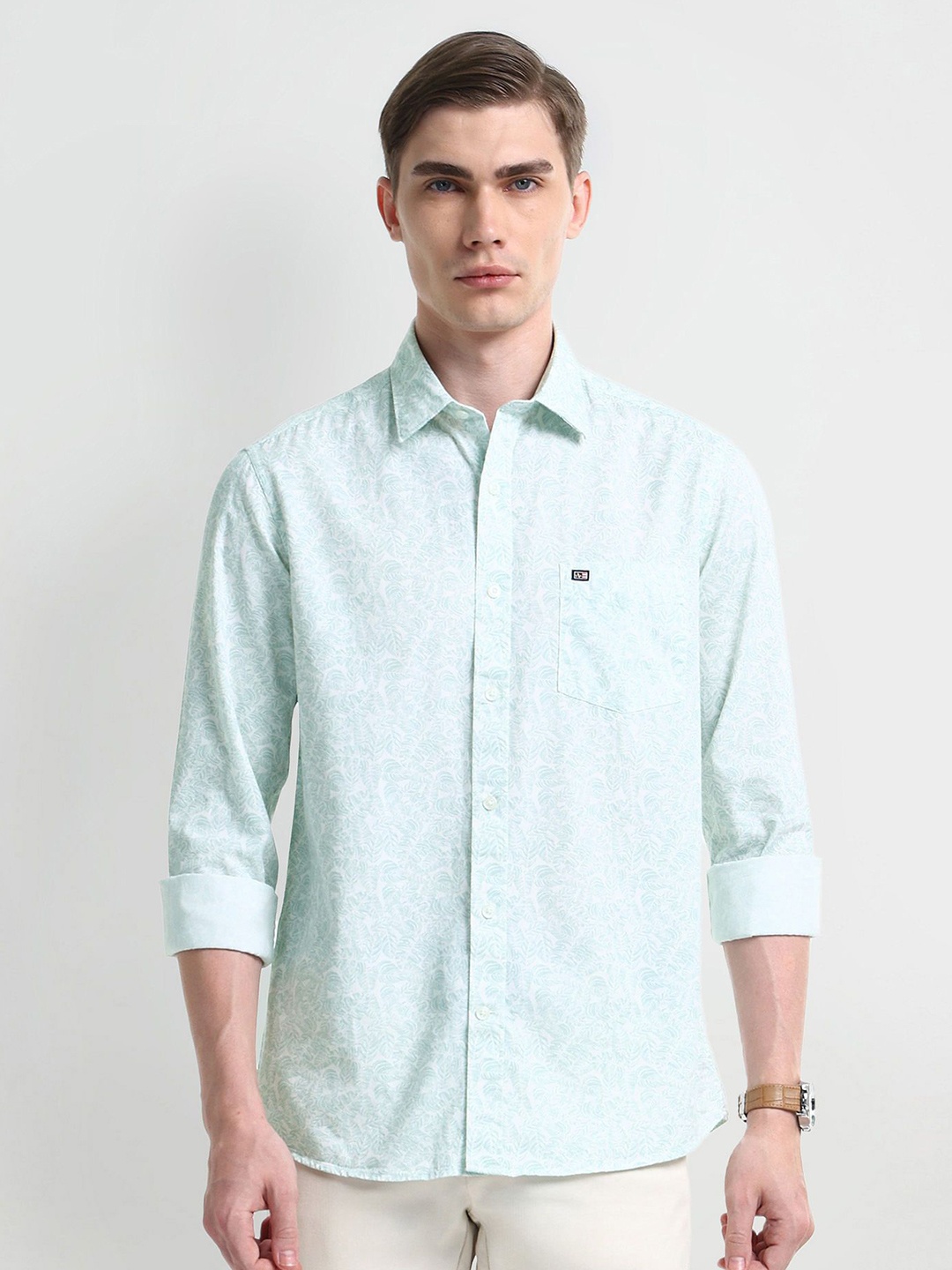 

Arrow Sport Men Slim Fit Floral Opaque Printed Casual Shirt, Green