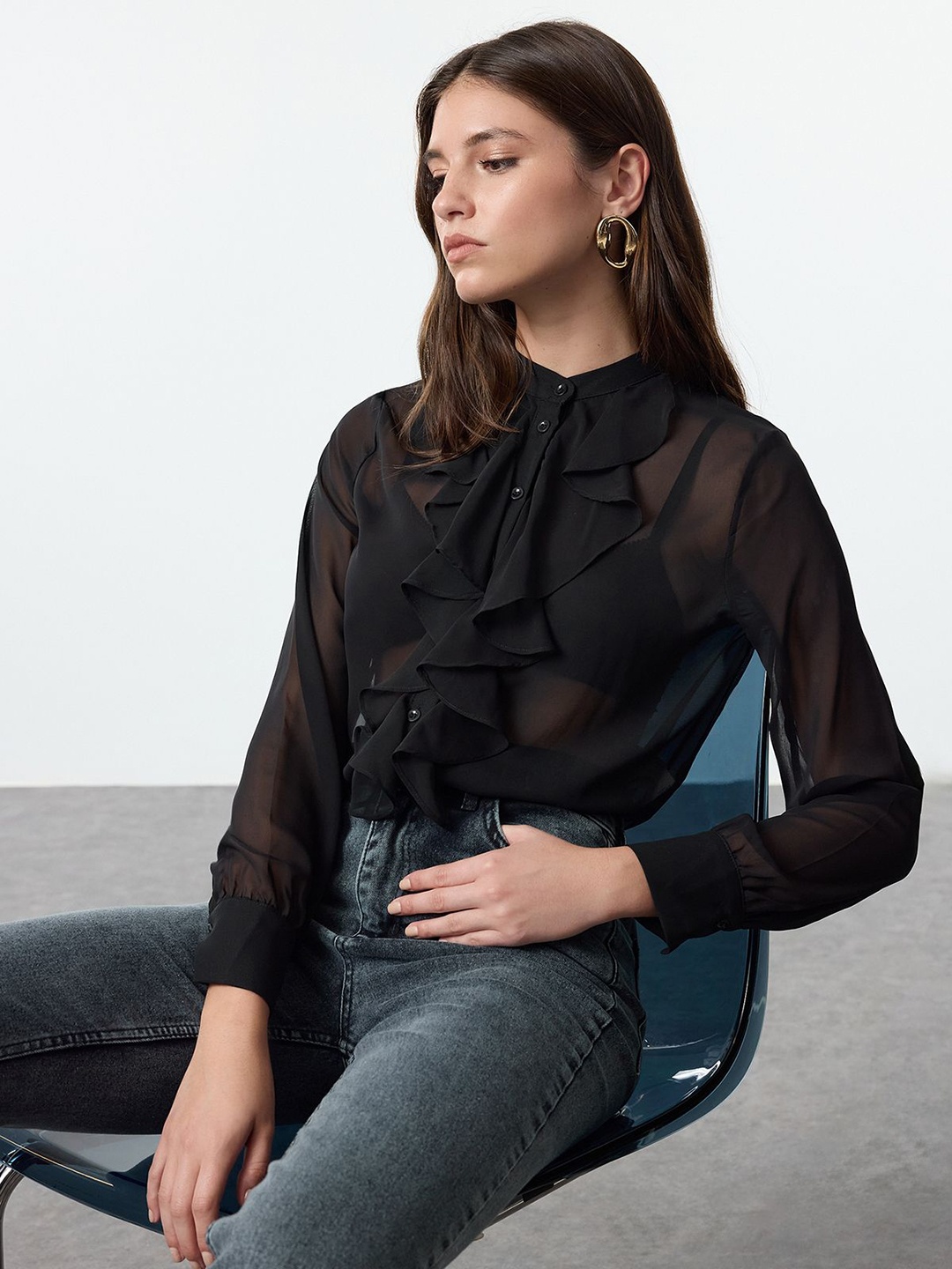 

Trendyol Women Opaque Casual Shirt, Na