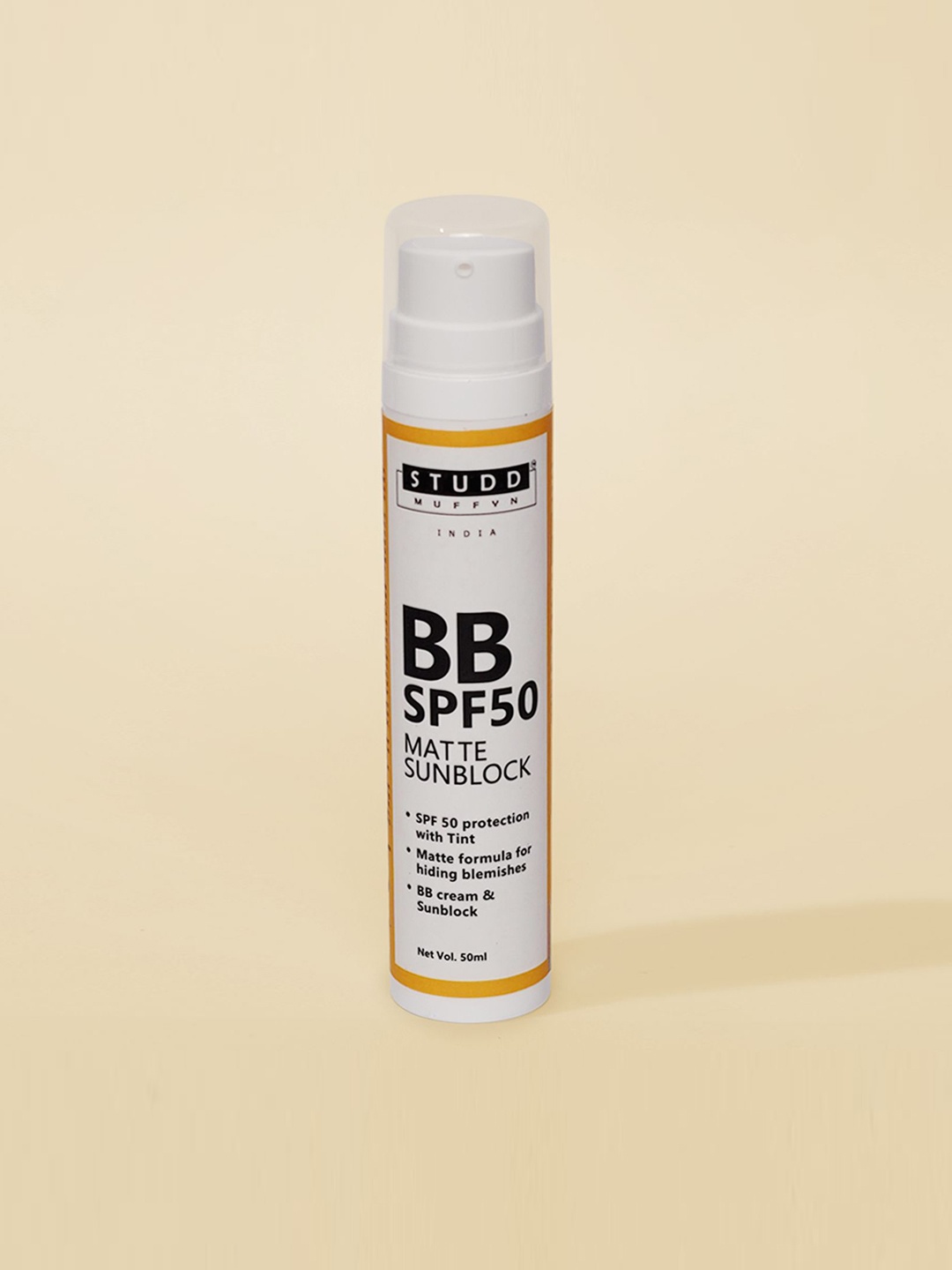 

Studd Muffyn BB Matte Sunblock SPF 50 With Amla & Aloe Vera - 50 ml, Beige