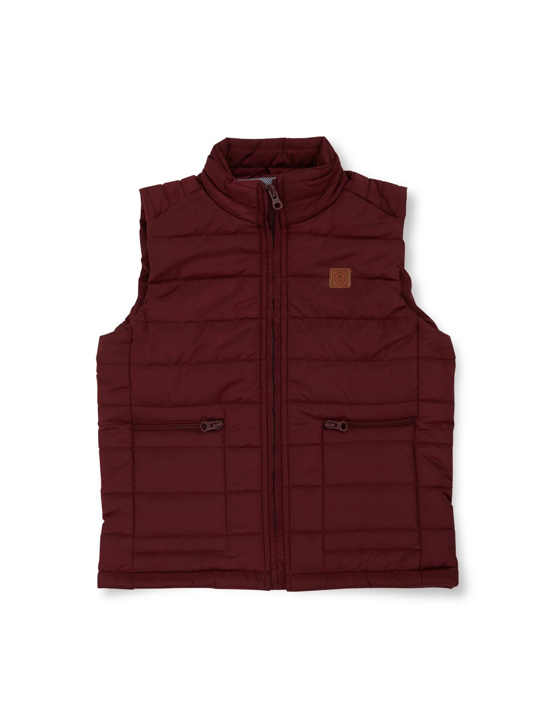 

Gini and Jony Boys Mock Collar Puffer Jacket, Maroon