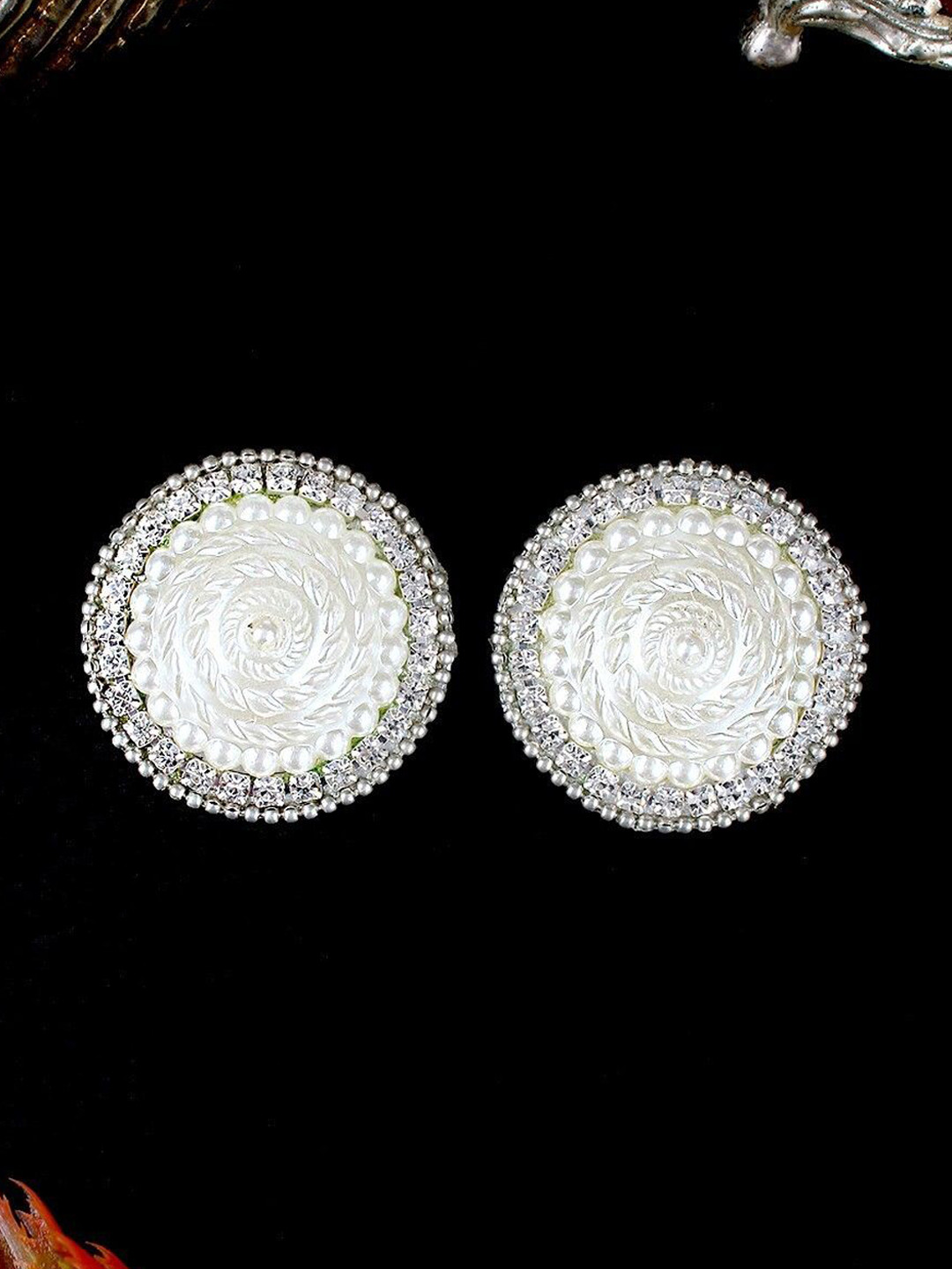 

KPOP Silver-Plated Circular Rhinestone Studs