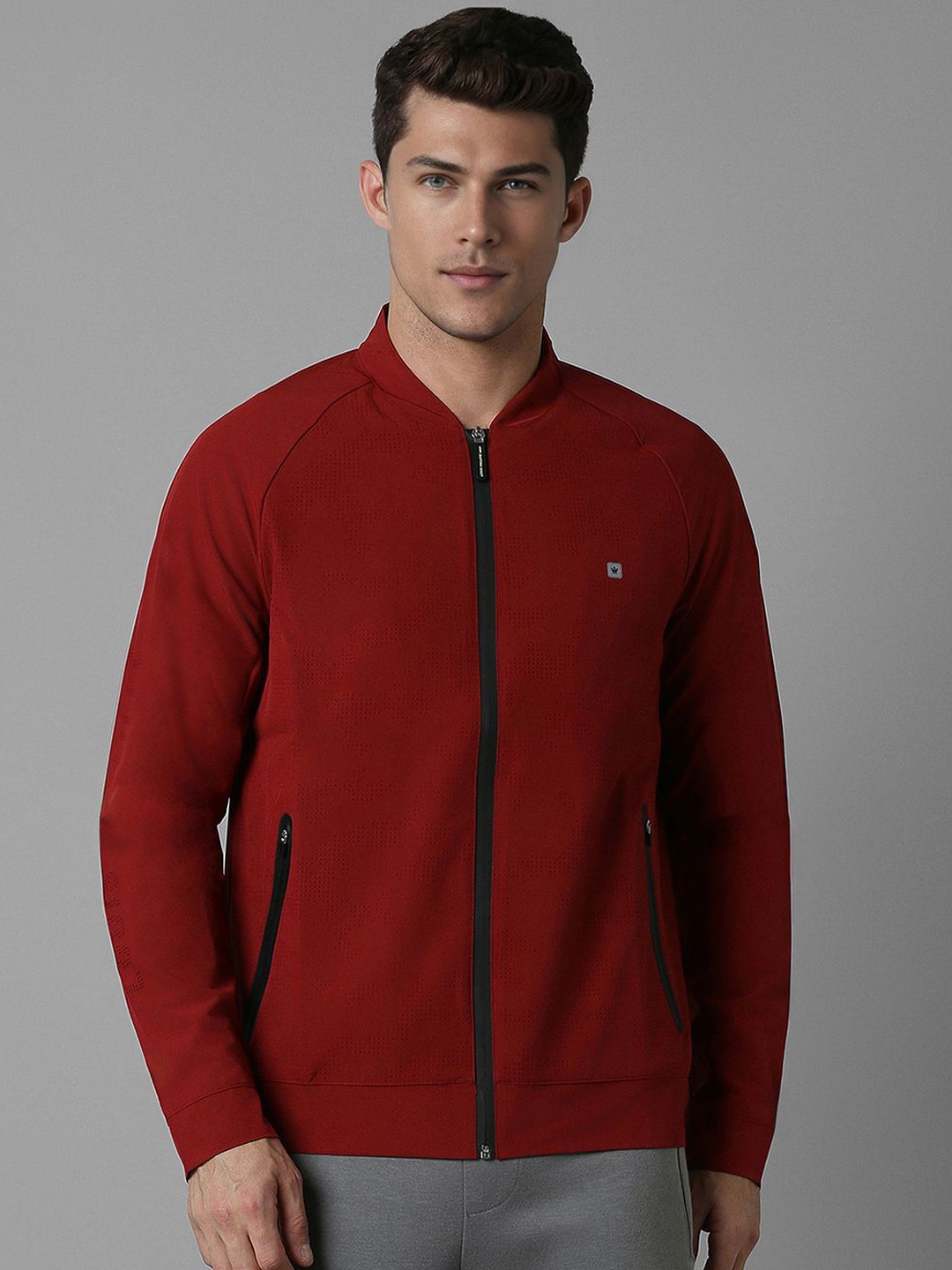 

Louis Philippe Men Long Sleeves Bomber Jacket, Maroon