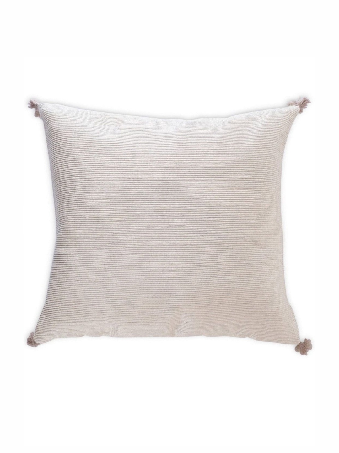 

ONSETHOMES Cream-Coloured Self Design Silk Square Cushion Covers