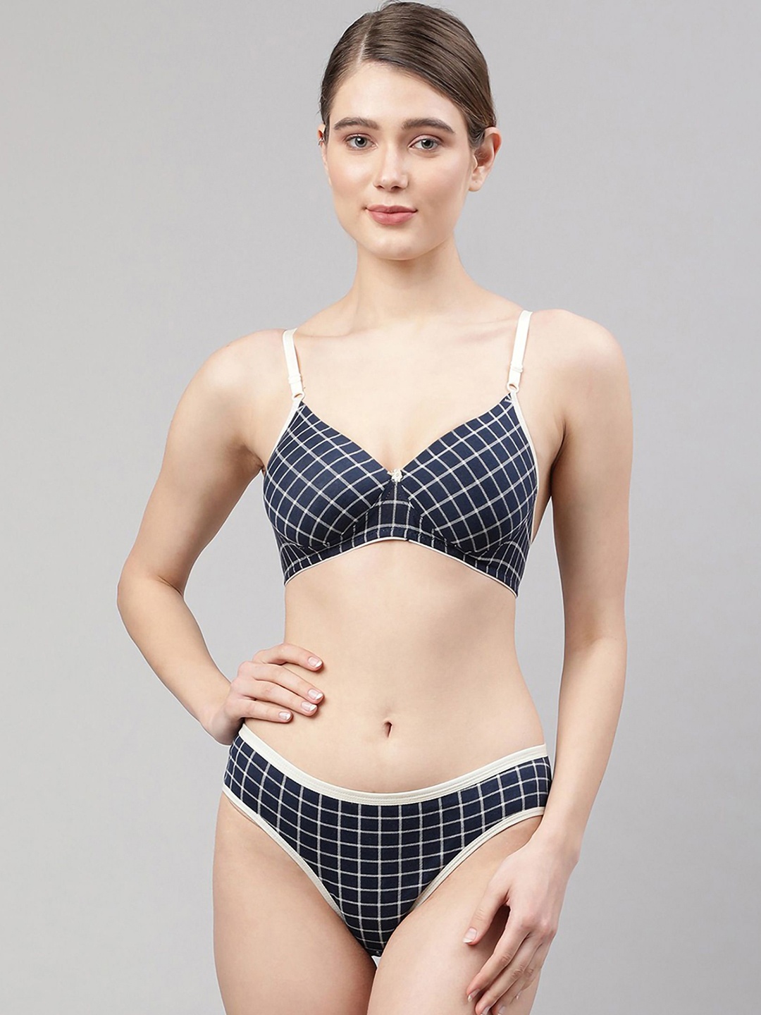 

Aamarsh Cotton Lightly Padded Lingerie Set, Blue