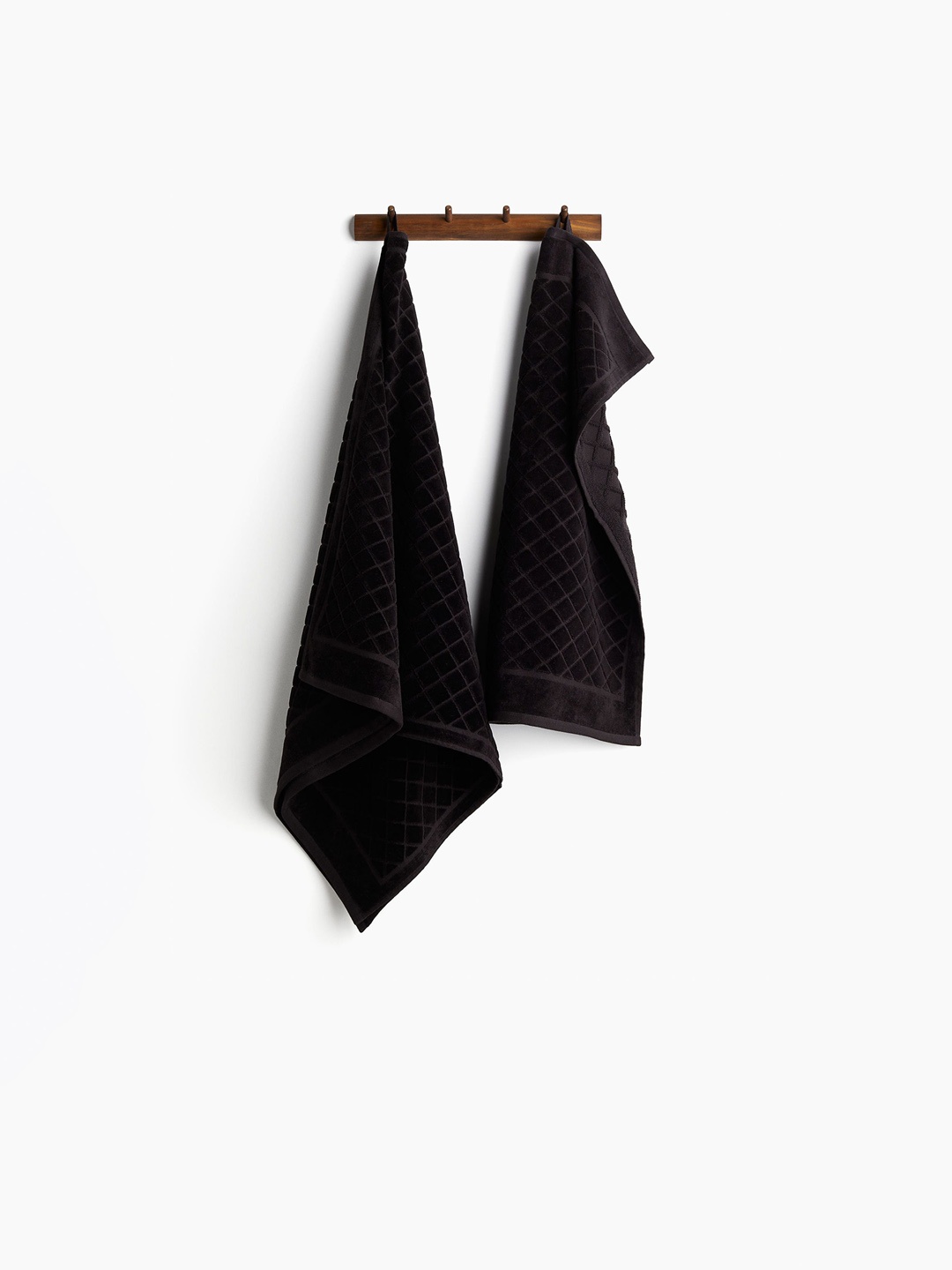

H&M Black Pure Cotton Velour Hand Towel