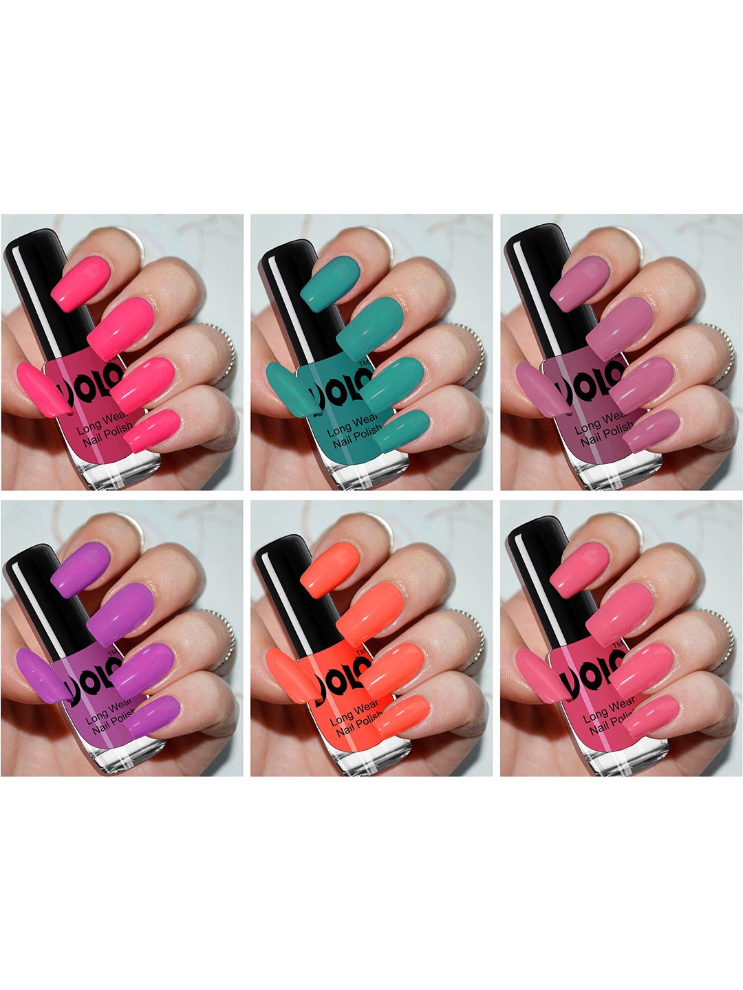 

VOLO Set Of 6 Long Wearing Nail Polish- 5ml Each- VT-072, Multi