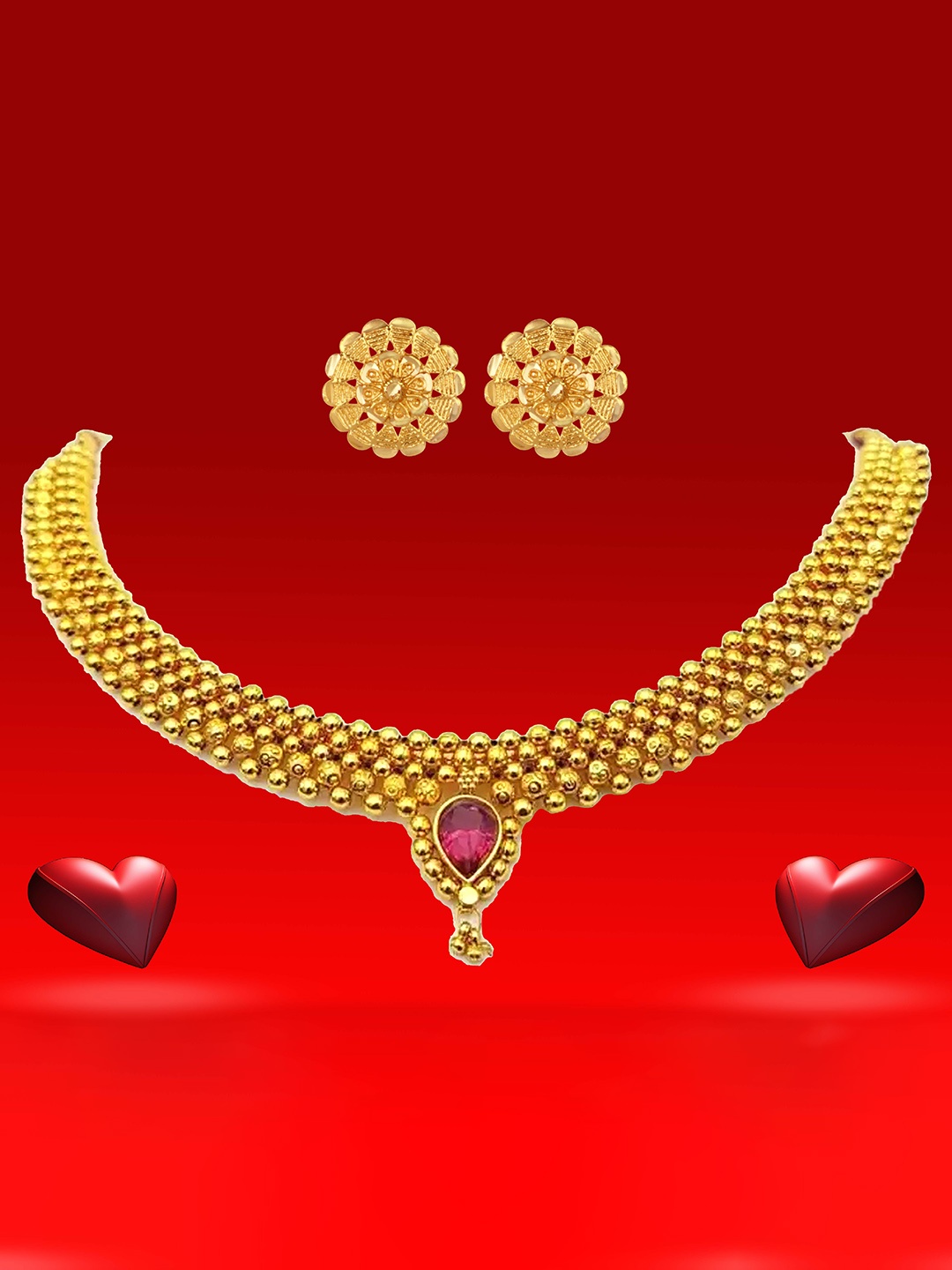 

Heer Collection Gold Plated Jewellery Set