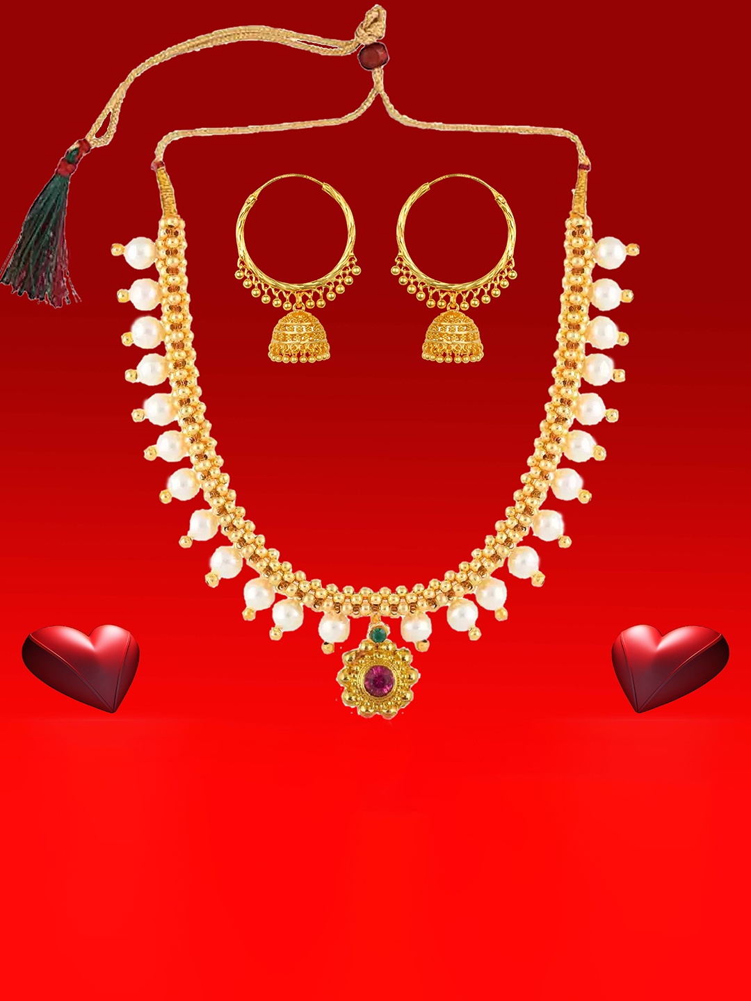 

Heer Collection Gold-Plated Beaded Jewellery Set