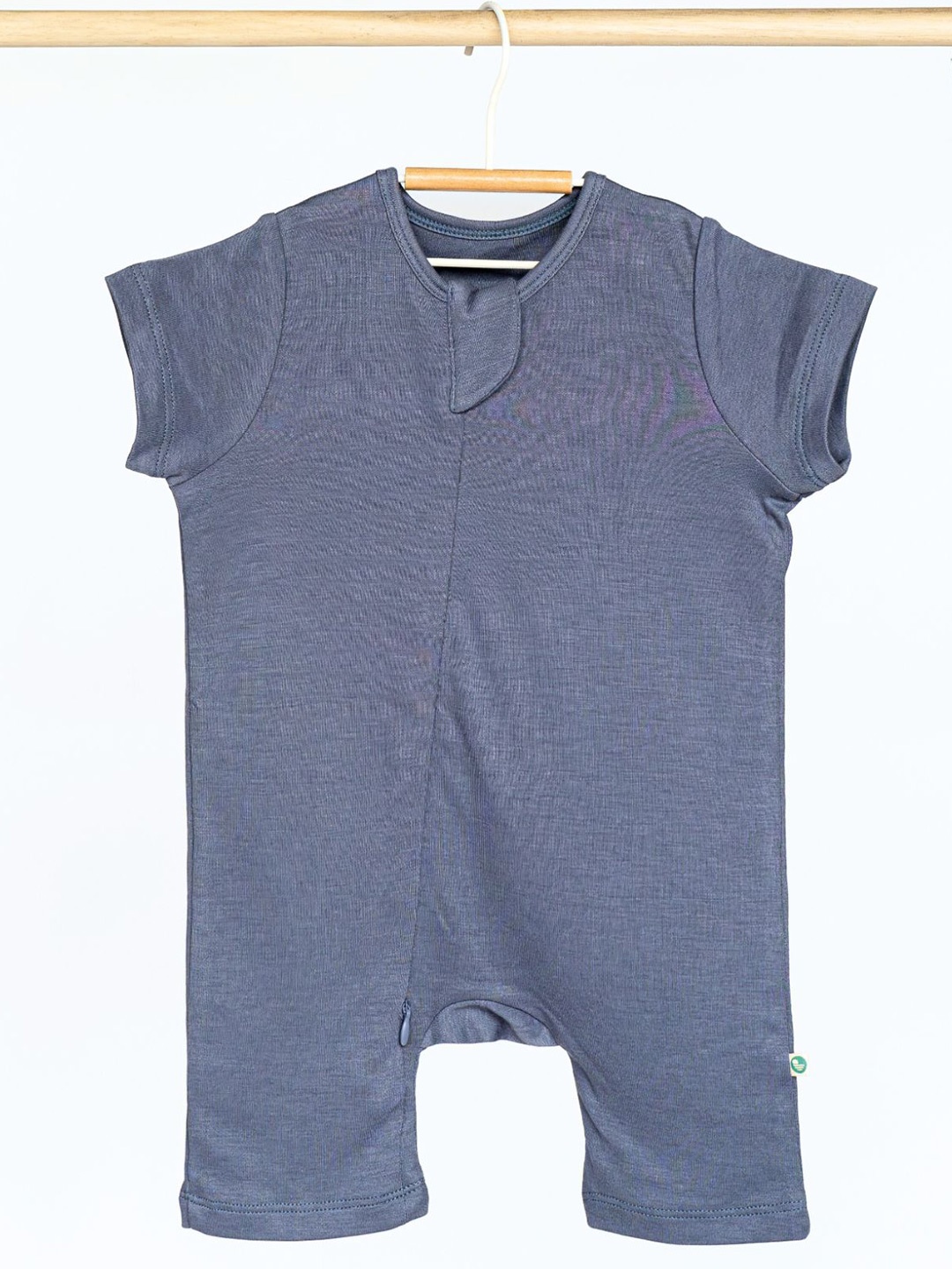 

cocoon care Infants Solid Round Neck Romper, Blue