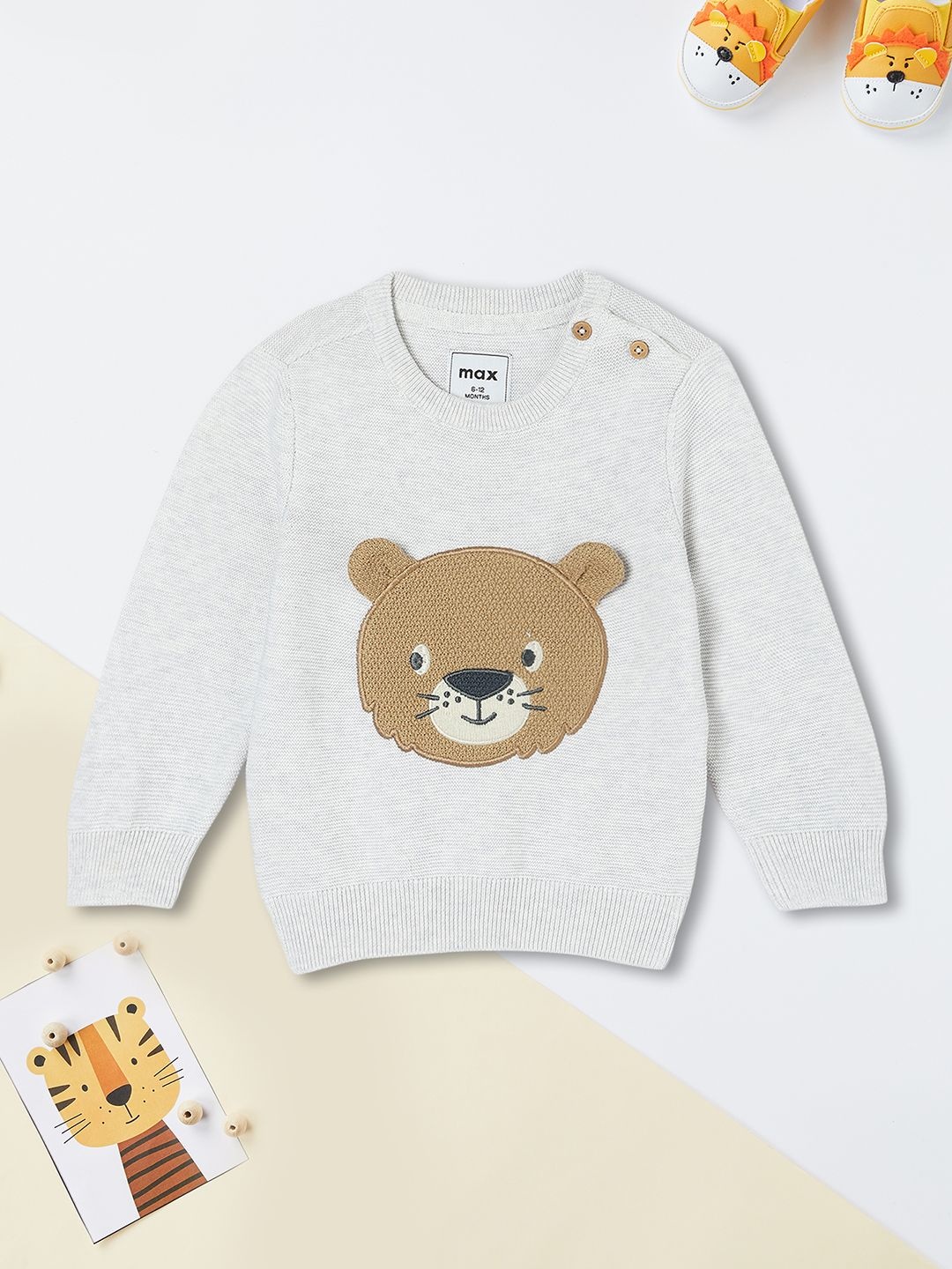 

max Boys Printed Pullover, Blue