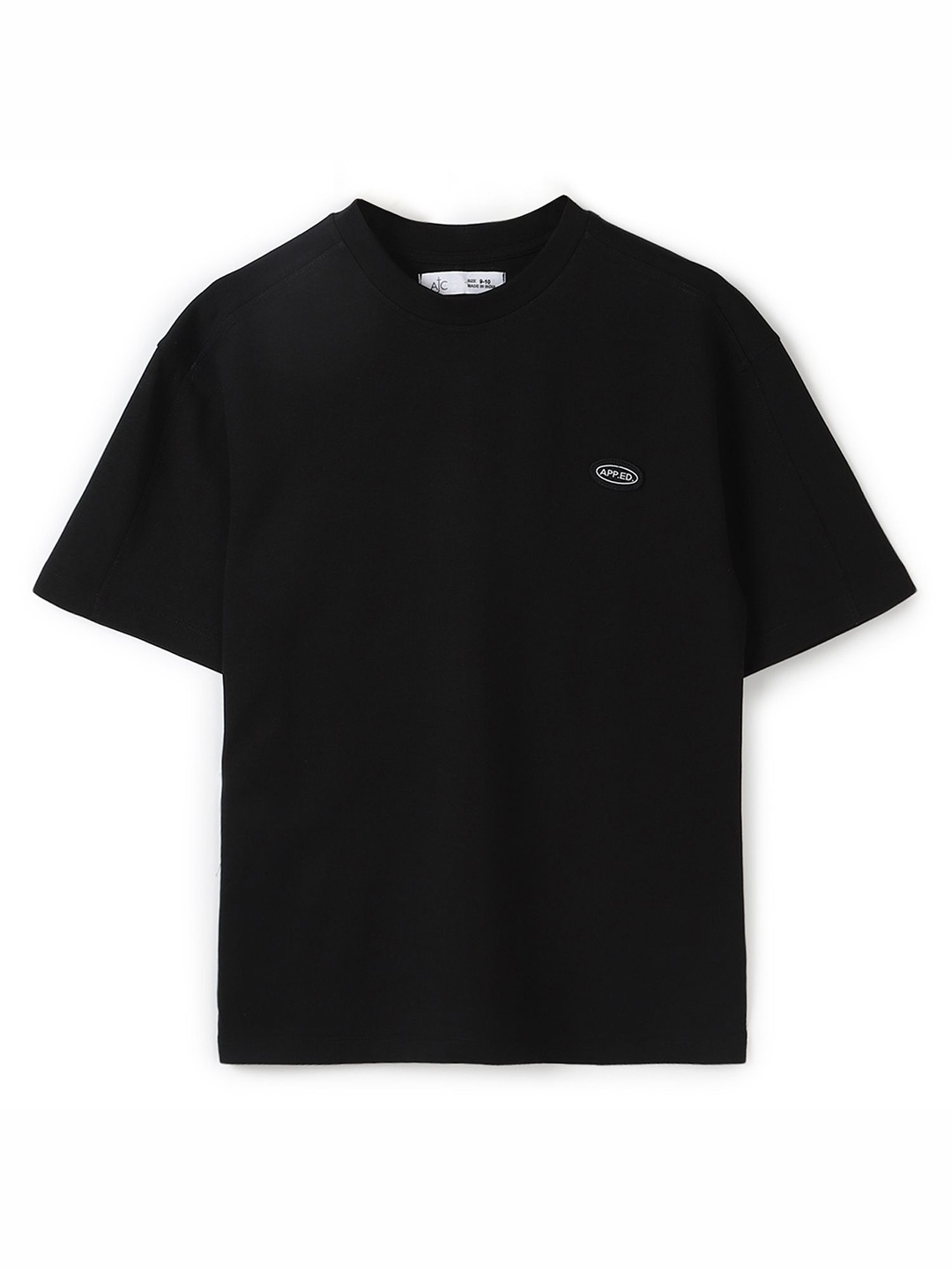 

Alan Jones Boys Solid Round Neck Cotton Relaxed Fit T-shirt, Black