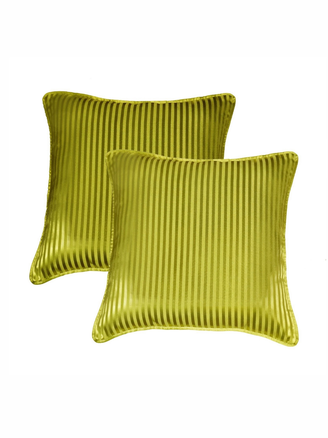 

Lushomes Green 2 Pieces Striped Square Cushion Covers
