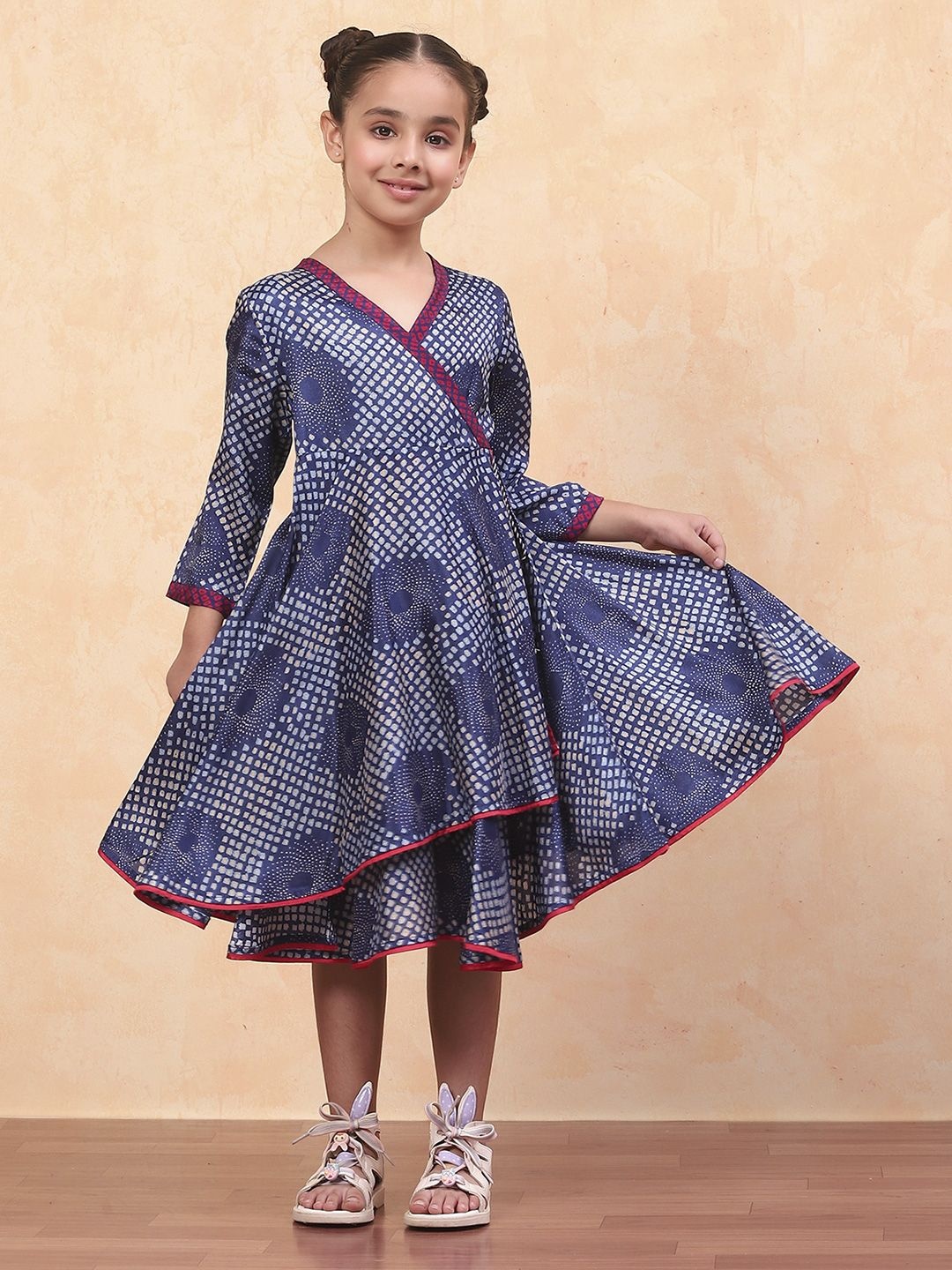 

Biba Girls Geometric Printed Formal Dress, Blue