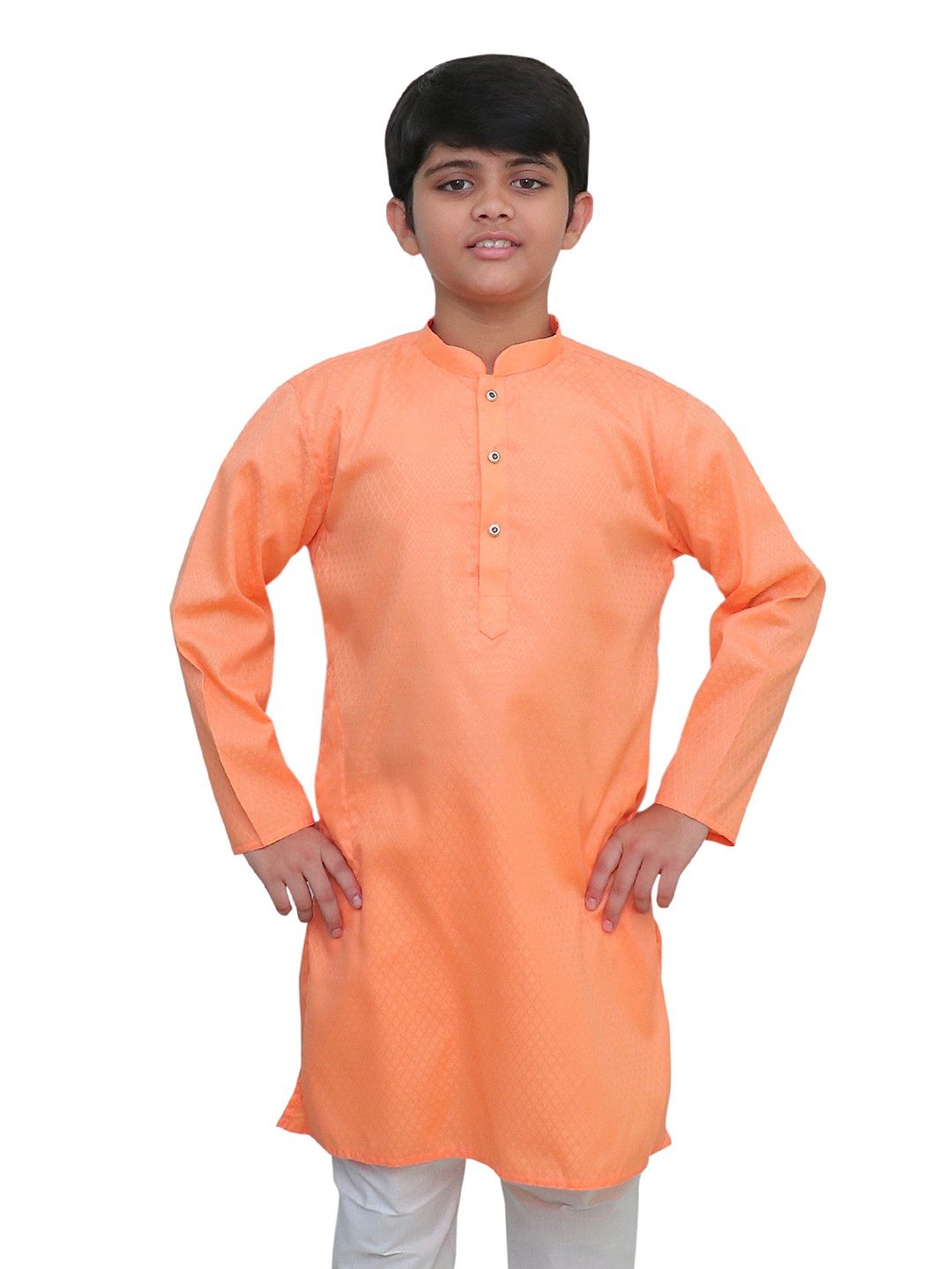 

BAESD Boys Thread Work Dobby Kurta, Orange