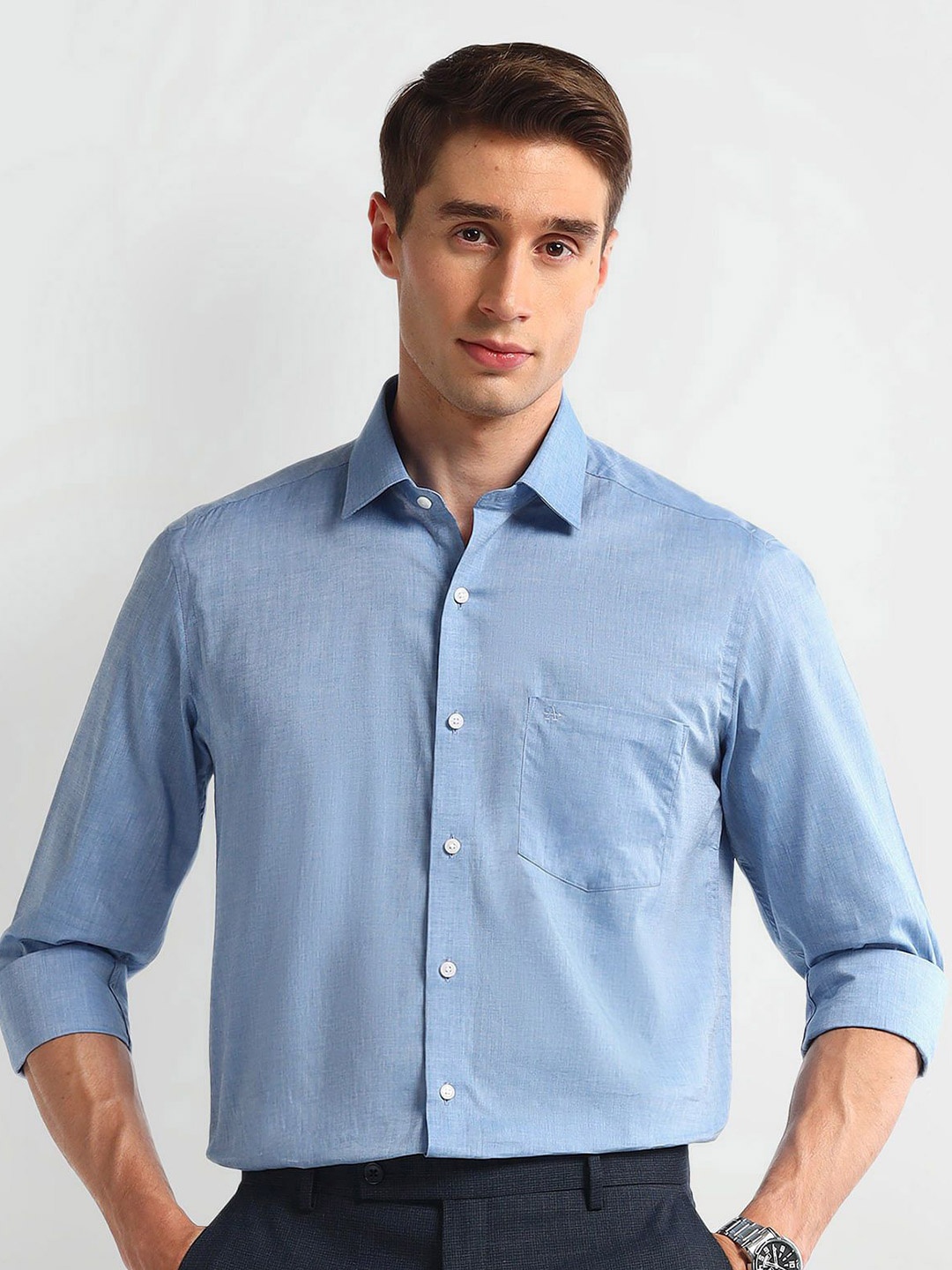 

Arrow Men Slim Fit Opaque Formal Shirt, Blue