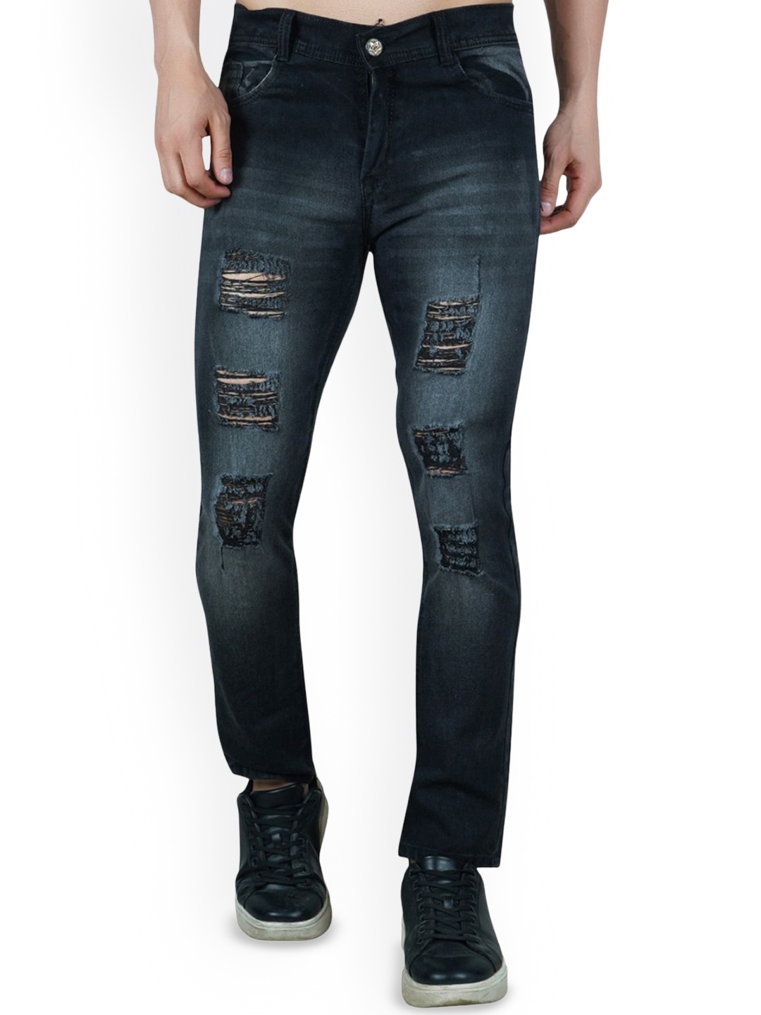 

COMFITS Men Classic Mildly Distressed Heavy Fade Jeans, Black