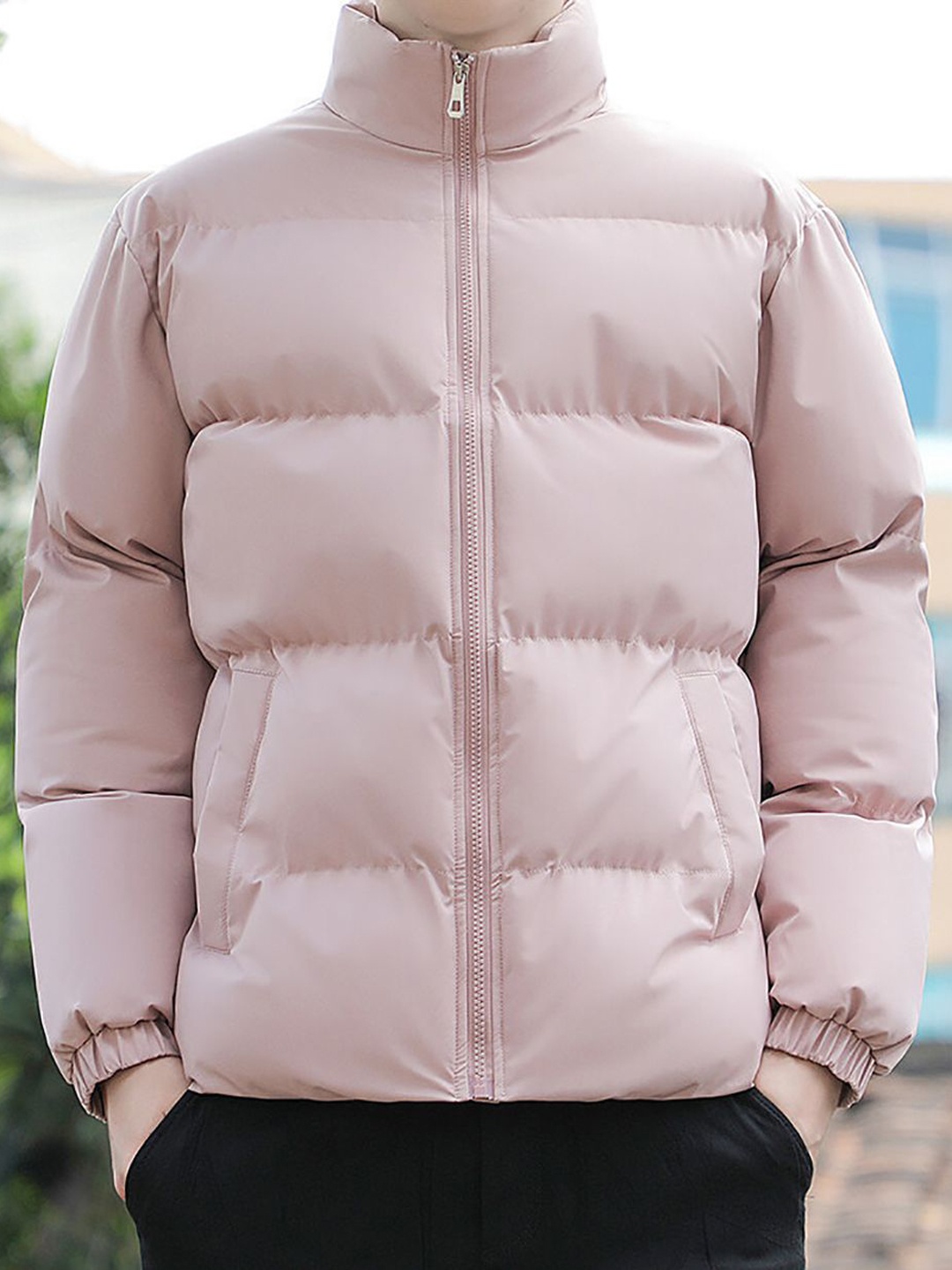 

StyleCast x Revolte Mock Collar Puffer Jacket, Pink