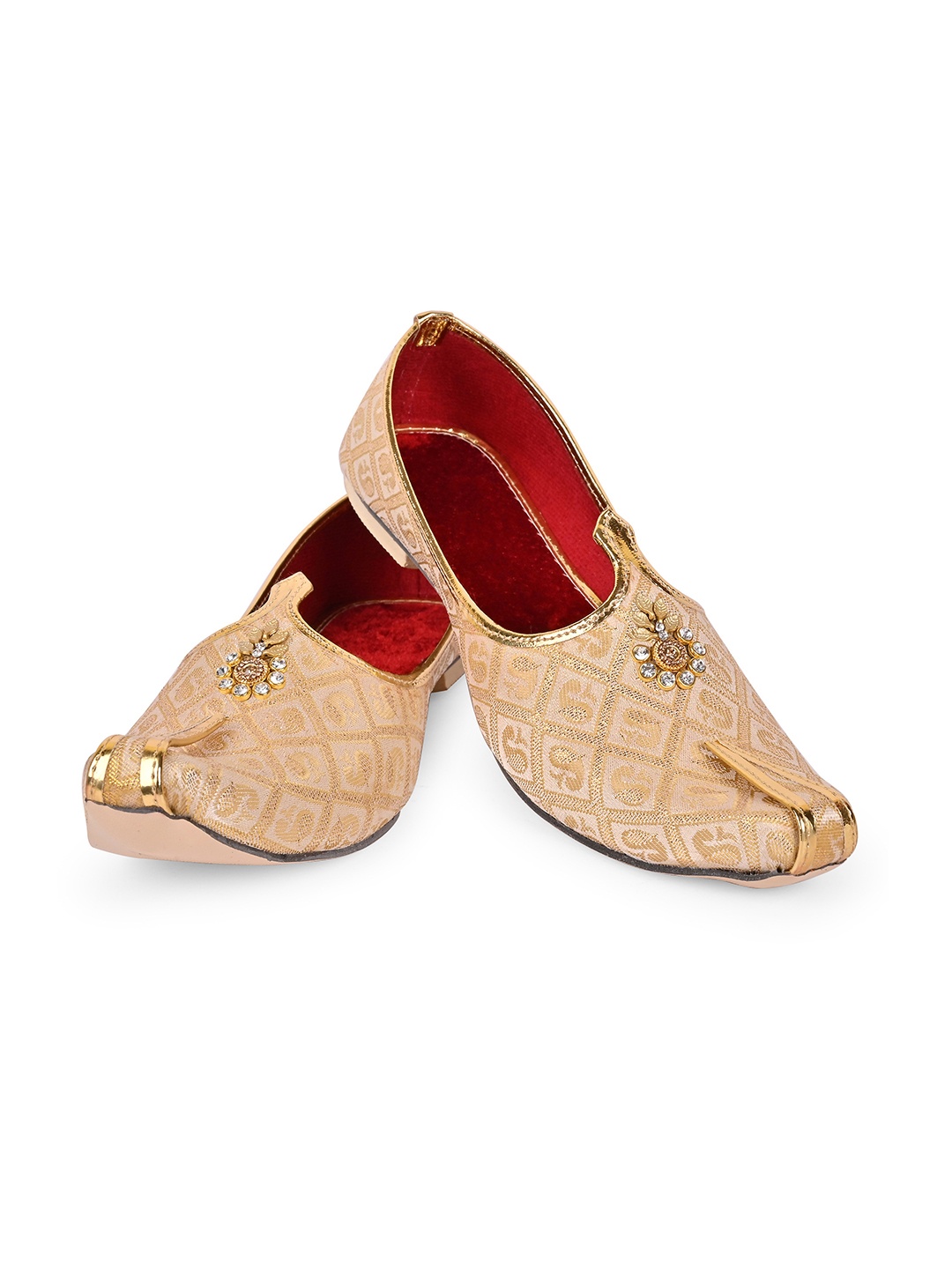 

ROYAL KHWAAB Men Woven Design Mojaris, Beige