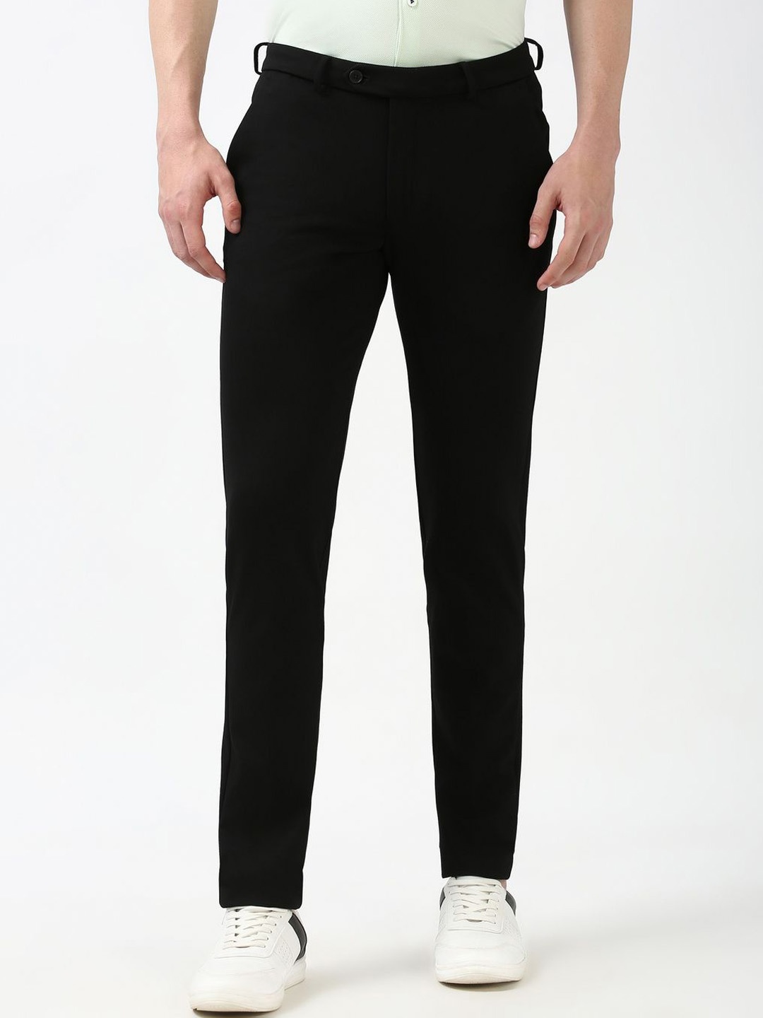 

Peter England Men Super Slim Fit Trousers, Black