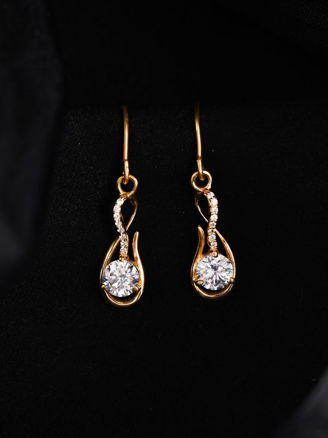 

Clara 925 Sterling Silver Gold-Plated Contemporary Cubic Zirconia Drop Earrings