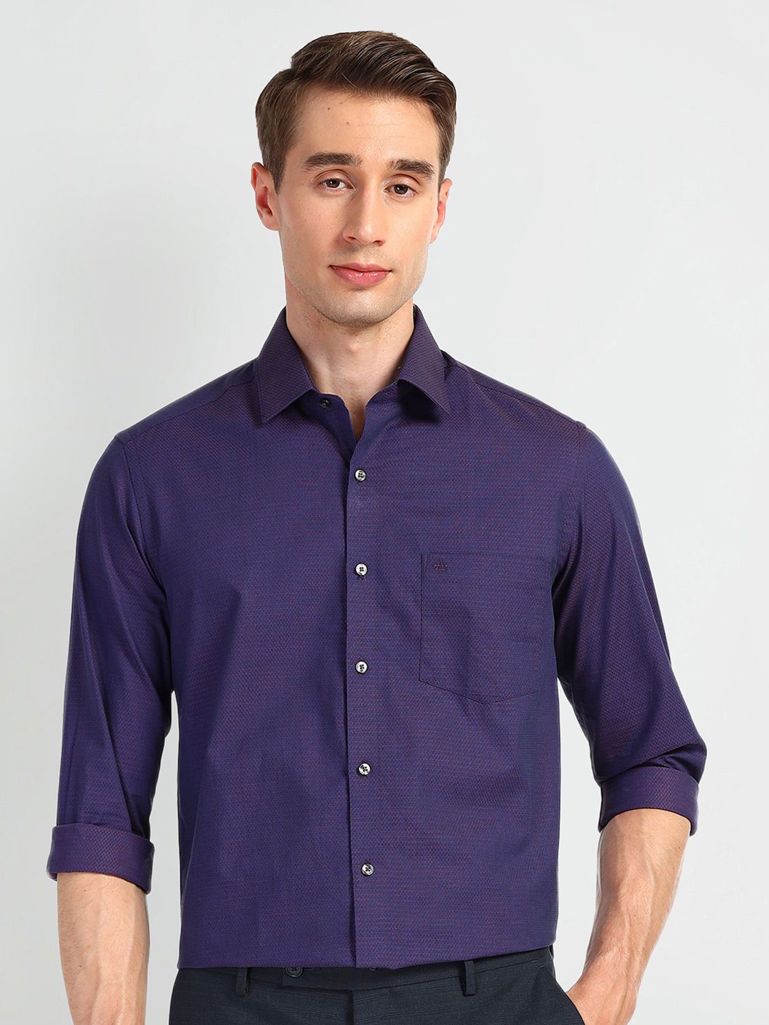 

Arrow Men Slim Fit Opaque Formal Shirt, Purple
