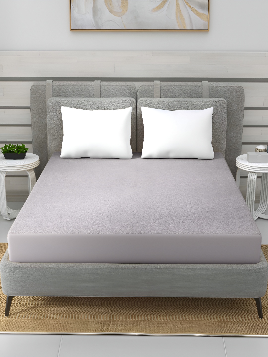 

CURIOUS LIFESTYLE Grey Terry Water Resistant Mattress Protector