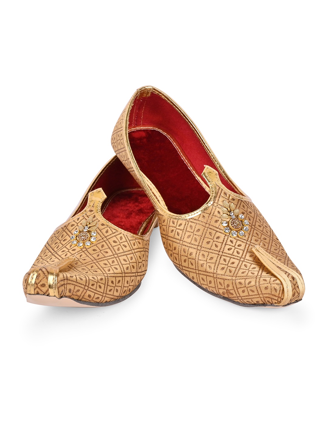 

ROYAL KHWAAB Men Textured Espadrilles, Gold