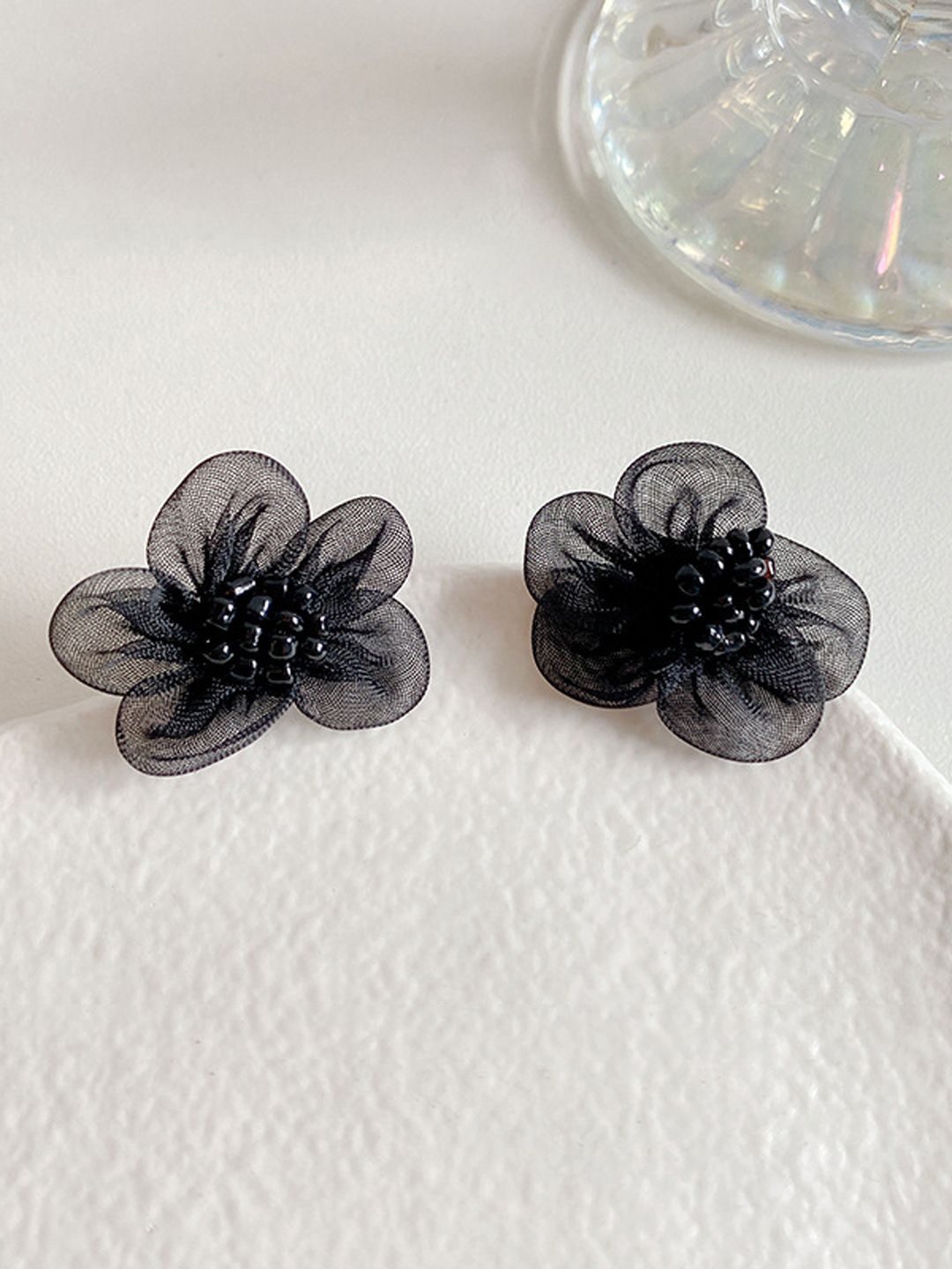 

Krelin Lace Flower Design Studs, Black