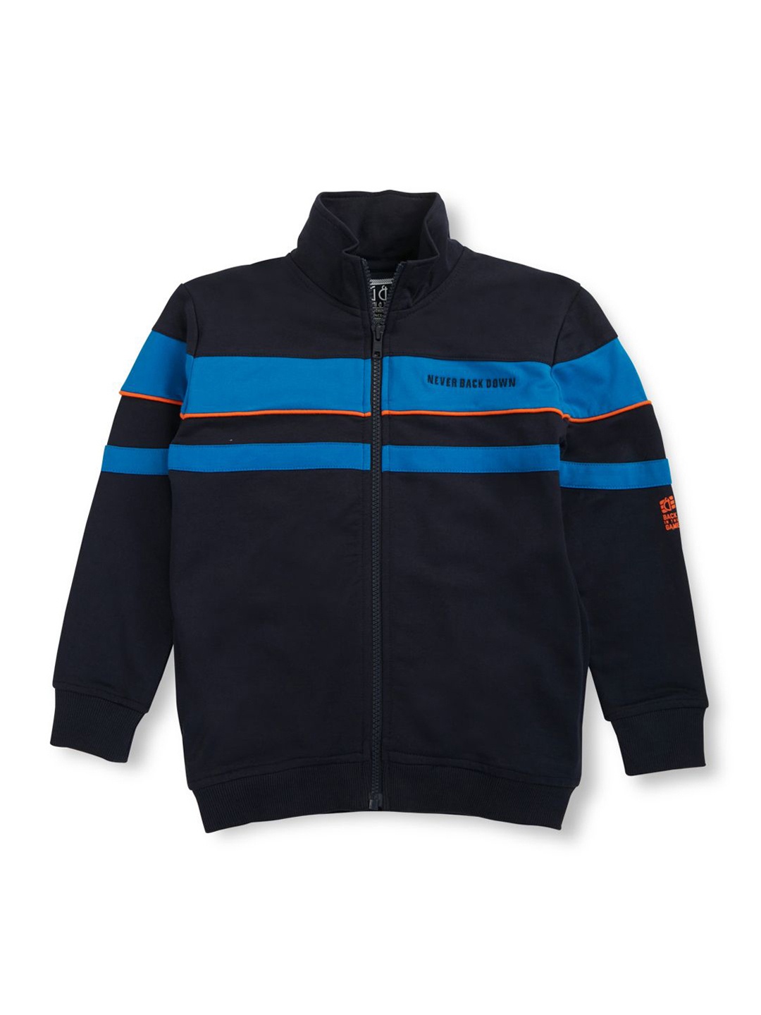 

Gini and Jony Boys Stand Collar Colourblocked Bomber Jacket, Navy blue
