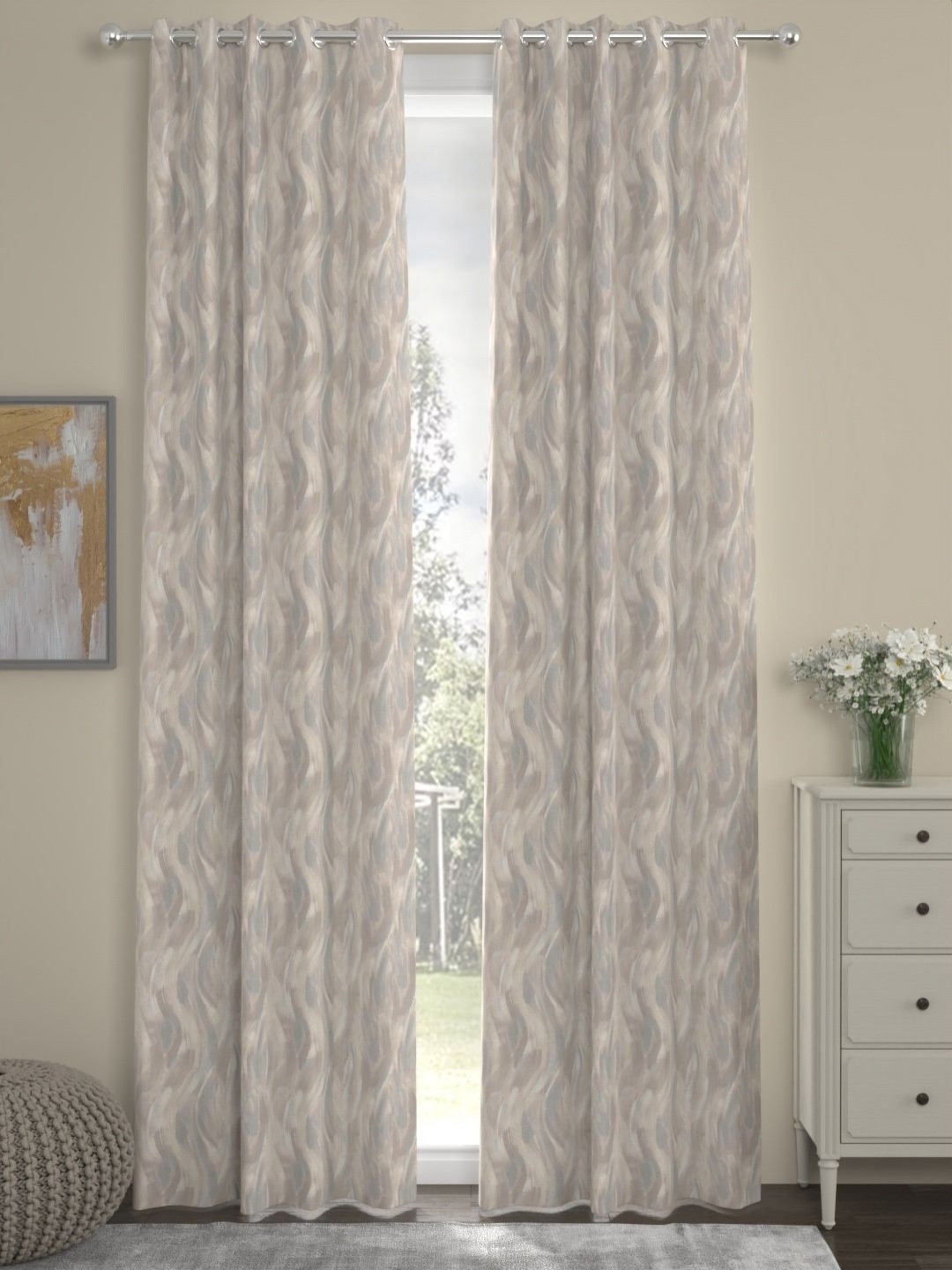 

ROSARA HOME Unisex Beige Curtains and Sheers