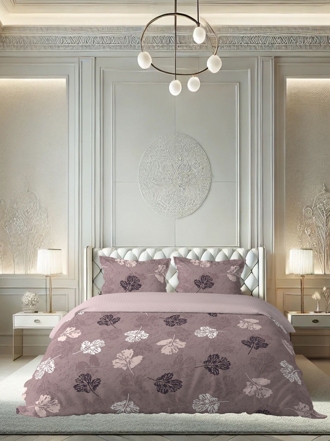 

borato Grey & White 180 TC Queen Cotton 180 TC Bedsheet with 2 Pillow Covers
