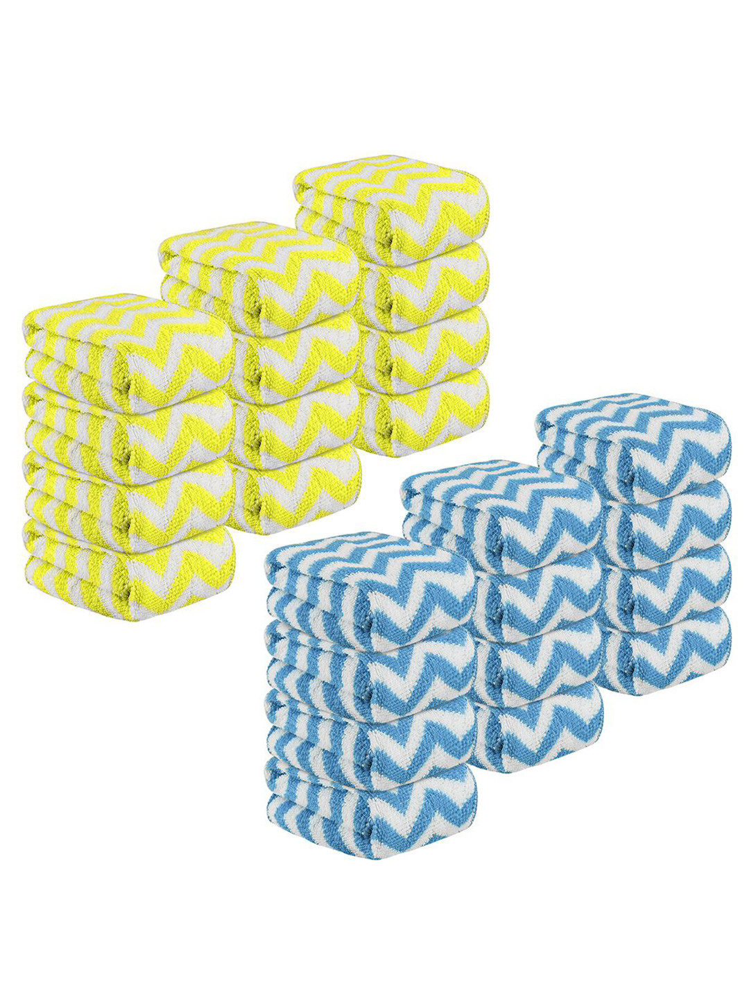 

Kuber Industries Yellow 24 Pieces Printed Super Absorbent 250 GSM Microfibre Face Towels